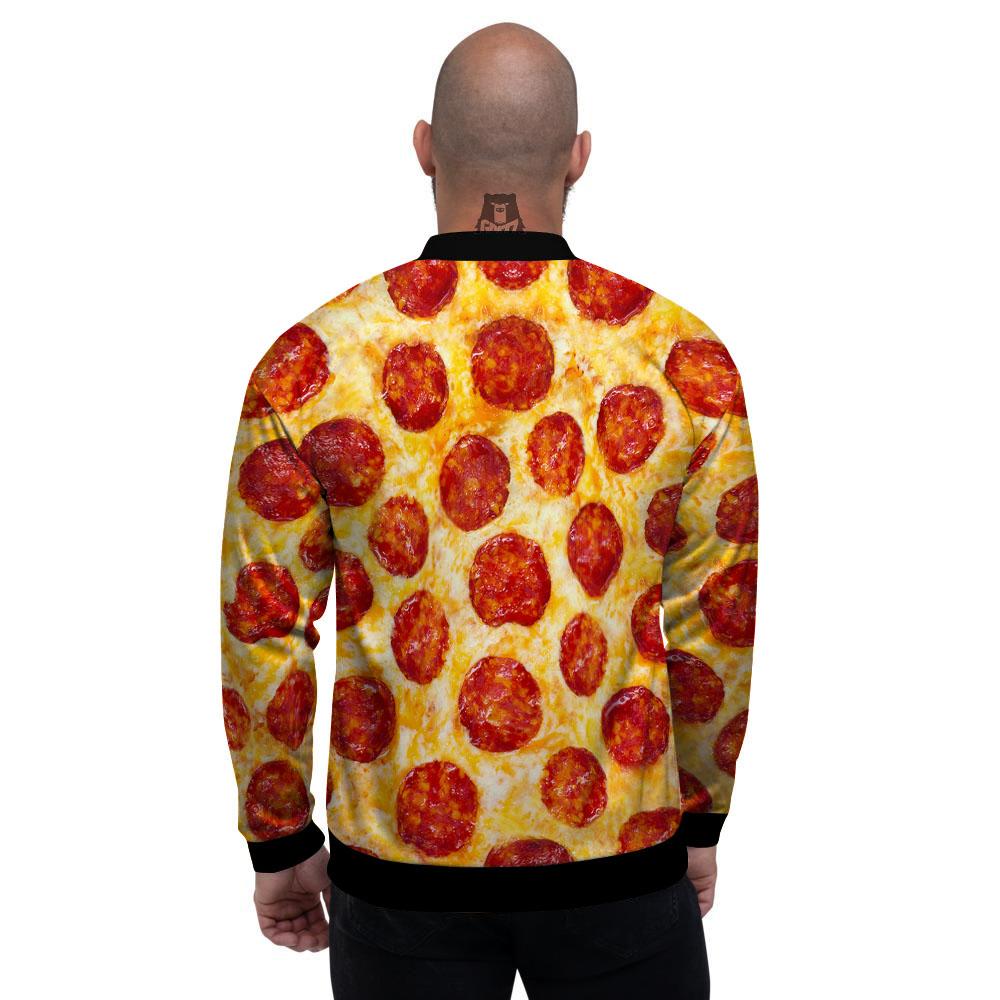 Pizza Pepperoni Print Men's Bomber Jacket-grizzshop