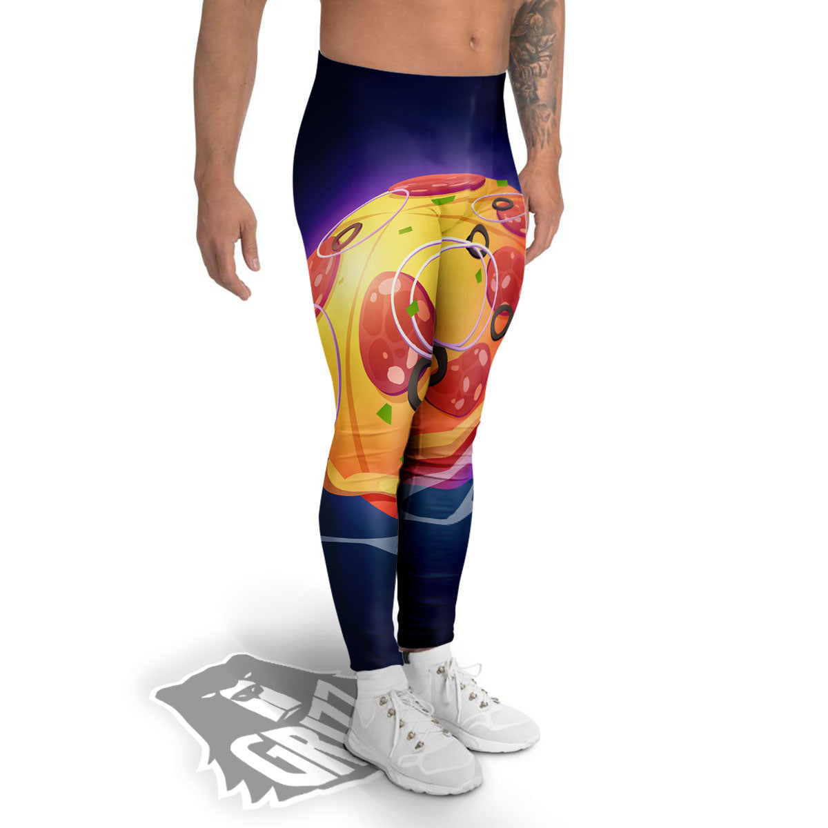 Pizza Planet Print Men's Leggings-grizzshop