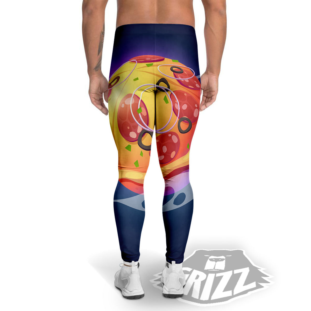 Pizza Planet Print Men's Leggings-grizzshop