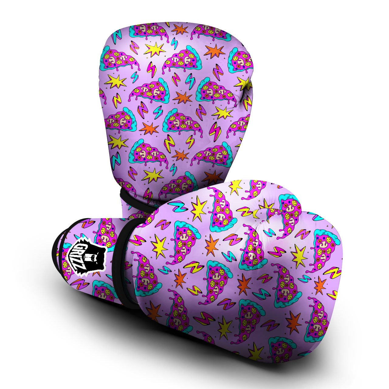 Pizza Psychedelic Print Pattern Boxing Gloves-grizzshop