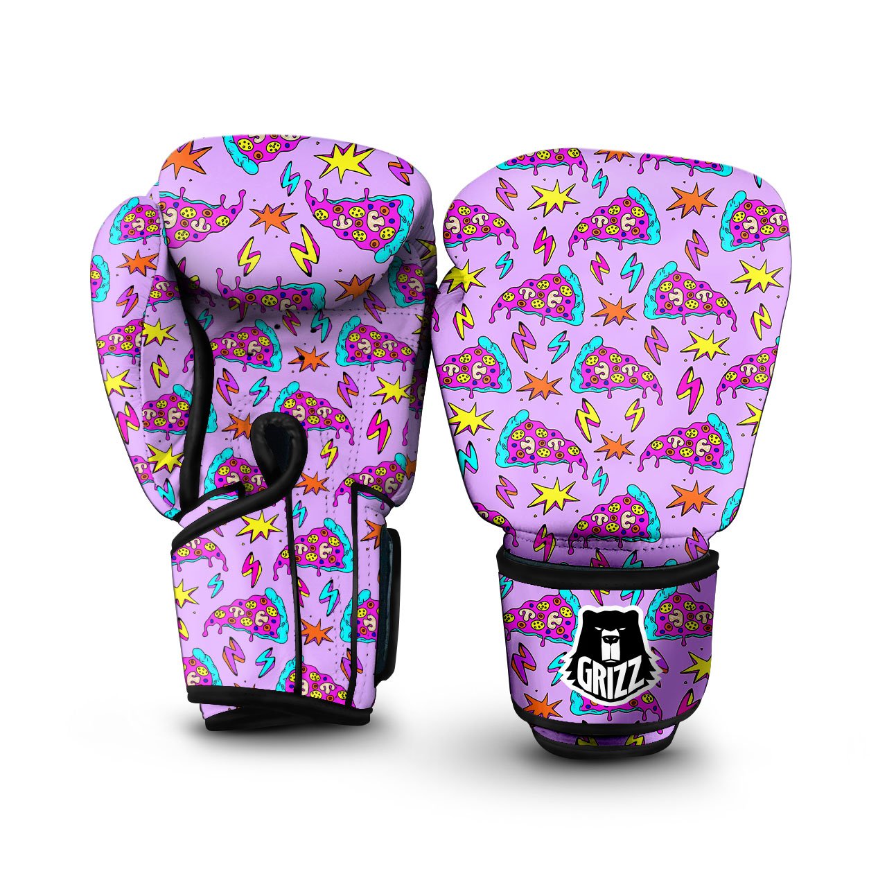 Pizza Psychedelic Print Pattern Boxing Gloves-grizzshop