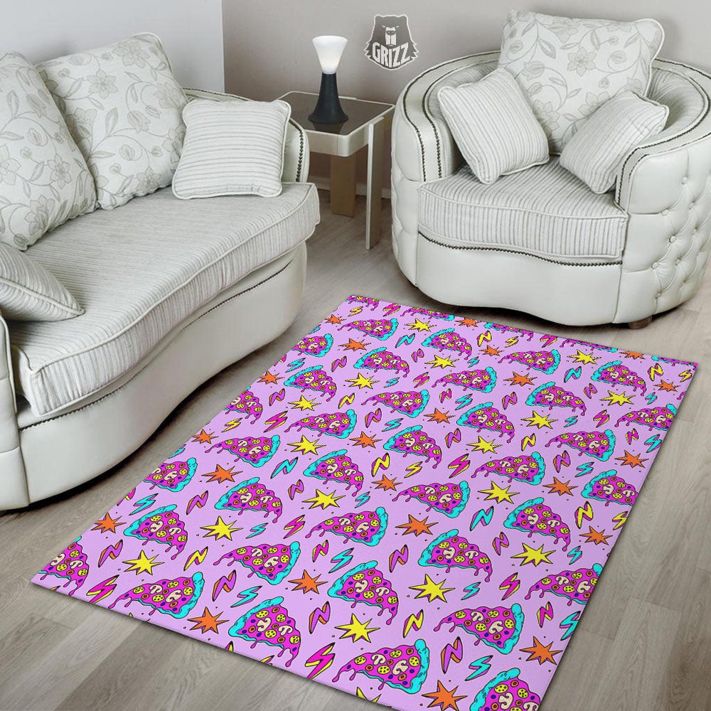 Pizza Psychedelic Print Pattern Floor Mat-grizzshop