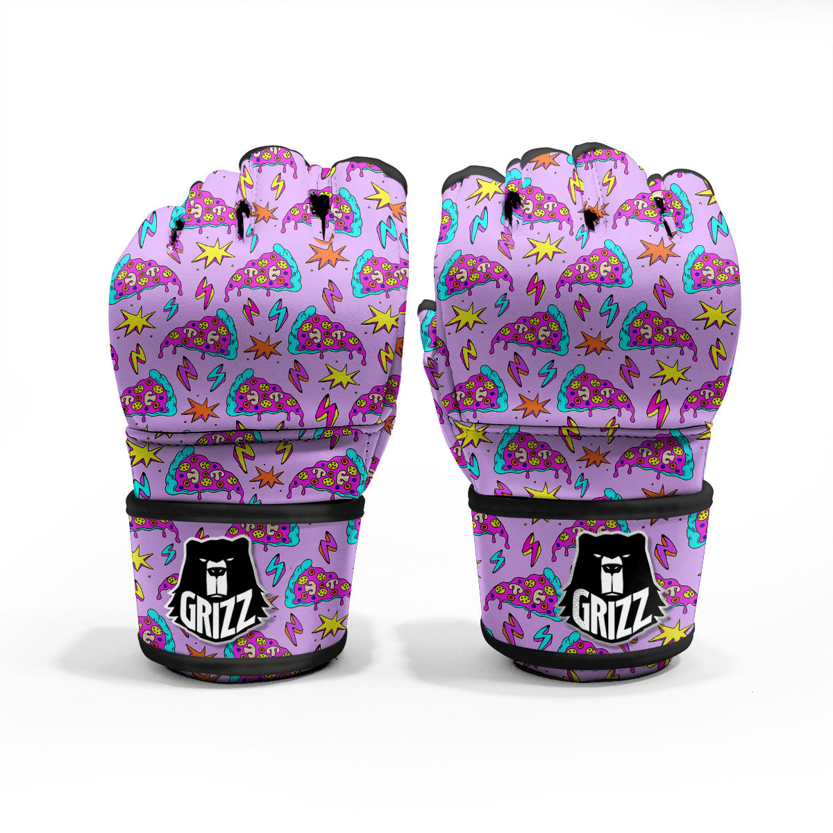 Pizza Psychedelic Print Pattern MMA Gloves-grizzshop
