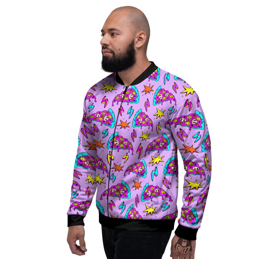 Pizza Psychedelic Print Pattern Men's Bomber Jacket-grizzshop