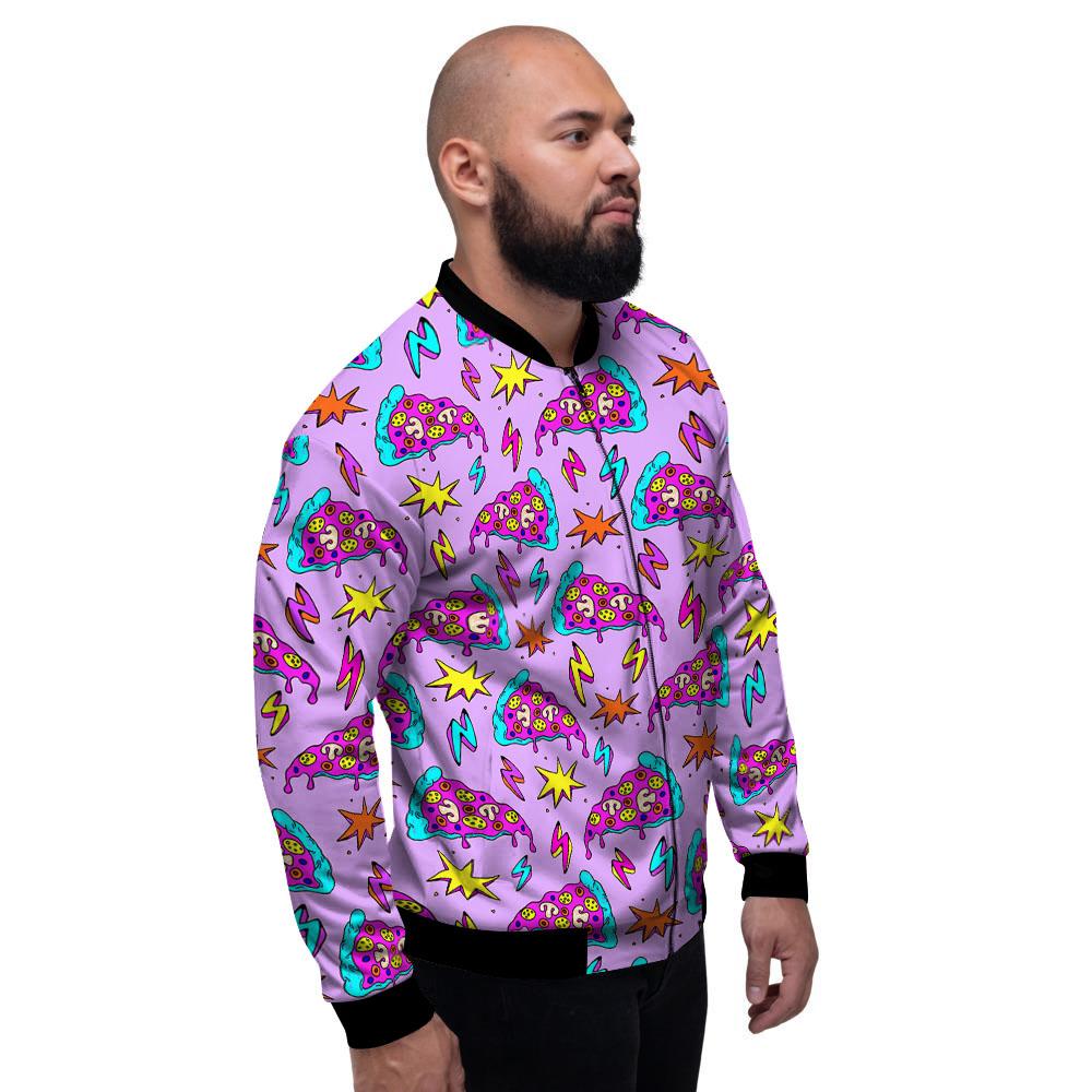 Pizza Psychedelic Print Pattern Men's Bomber Jacket-grizzshop
