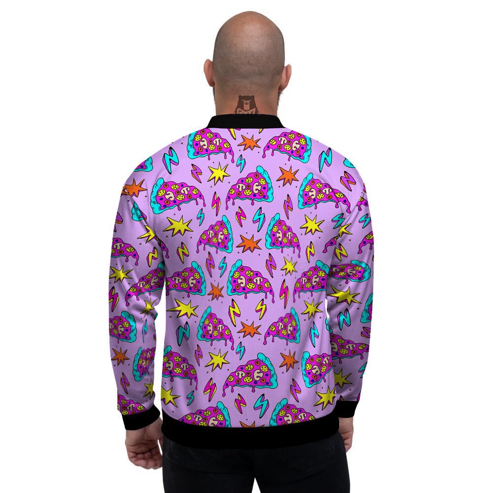 Pizza Psychedelic Print Pattern Men's Bomber Jacket-grizzshop
