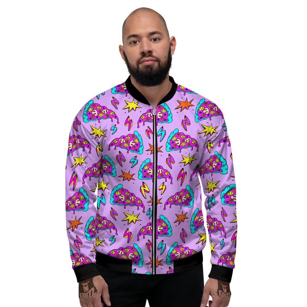 Pizza Psychedelic Print Pattern Men's Bomber Jacket-grizzshop