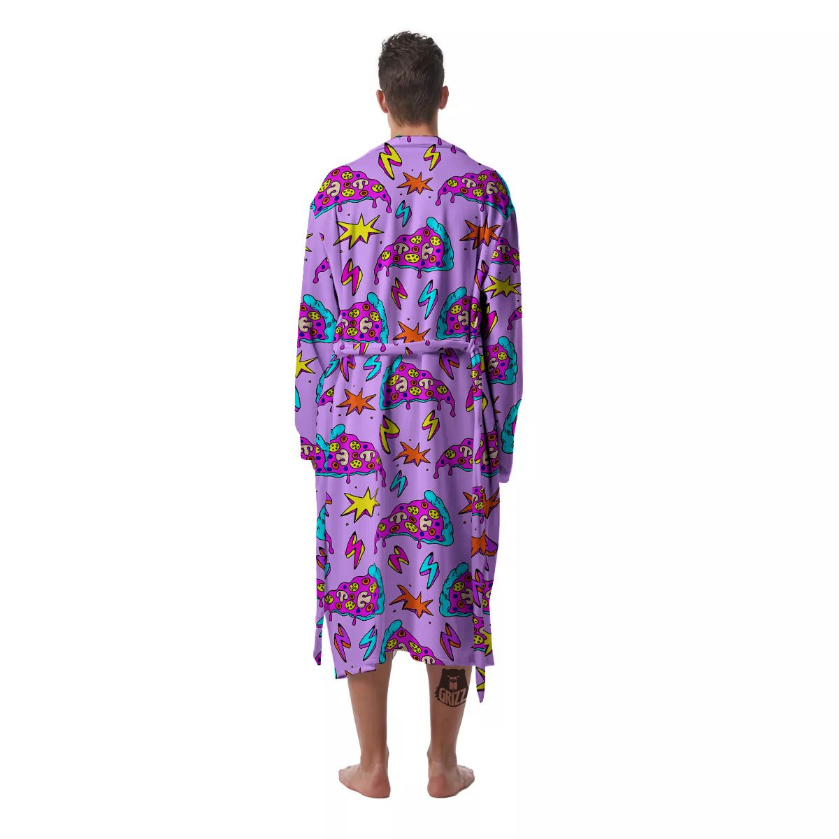 Pizza Psychedelic Print Pattern Men's Robe-grizzshop