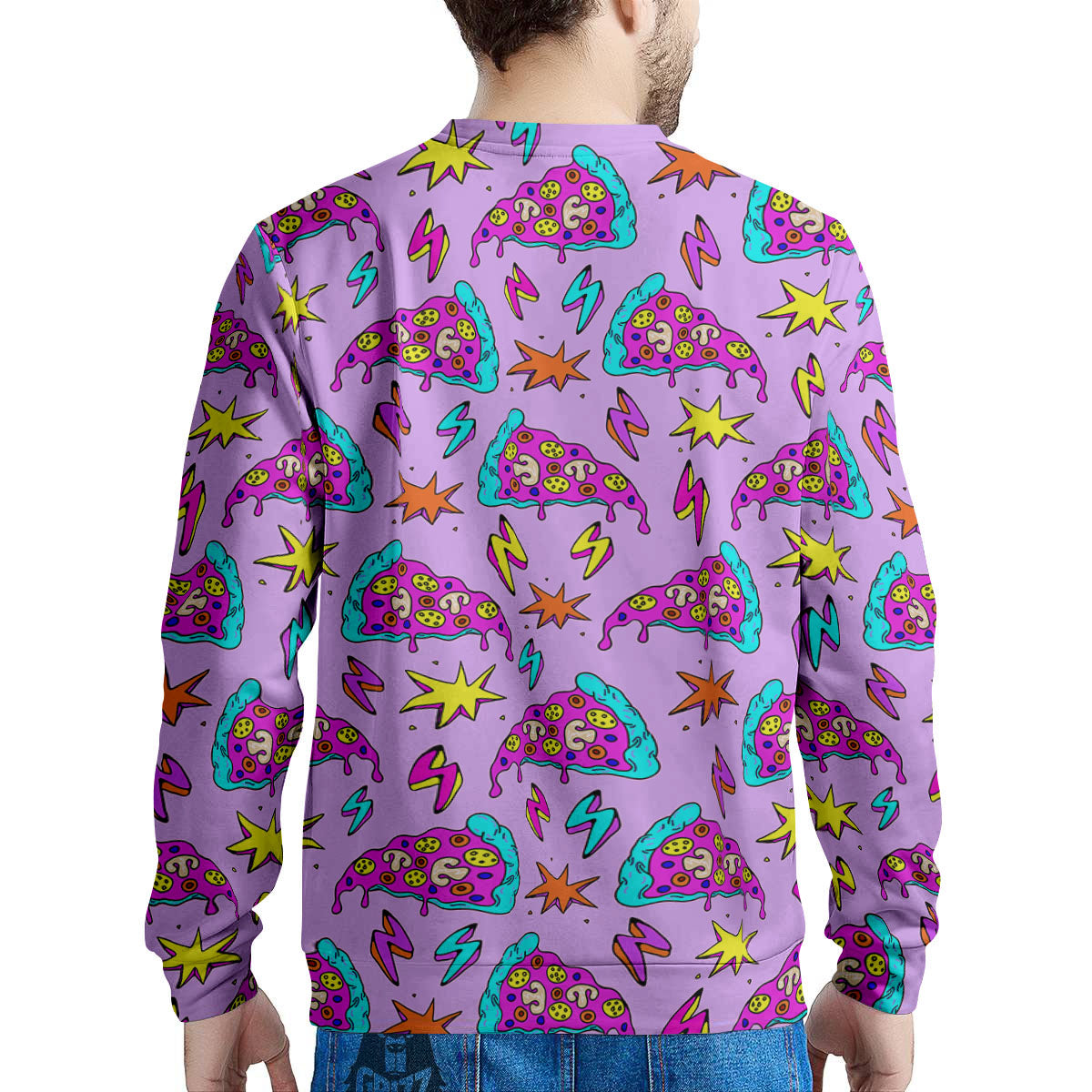 Pizza Psychedelic Print Pattern Men's Sweatshirt-grizzshop