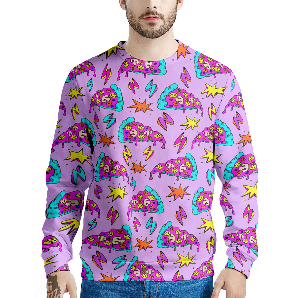 Pizza Psychedelic Print Pattern Men's Sweatshirt-grizzshop
