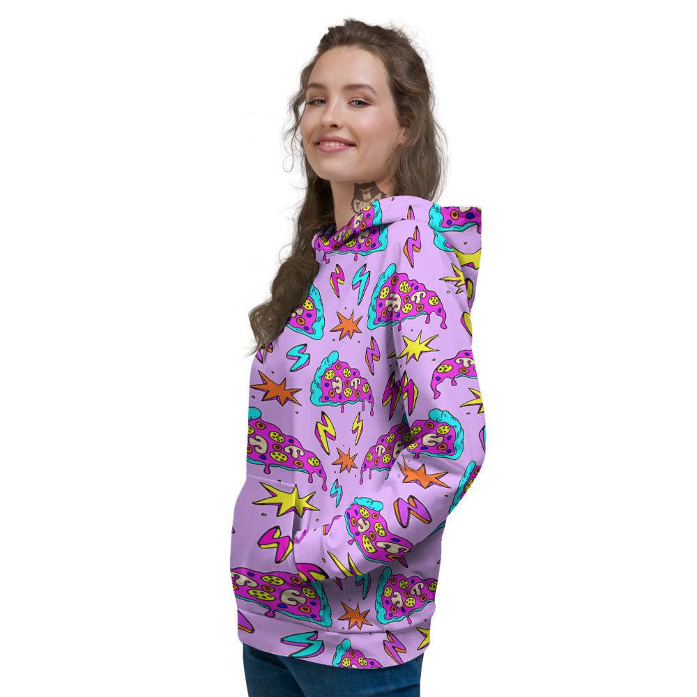 Pizza Psychedelic Print Pattern Women's Hoodie-grizzshop