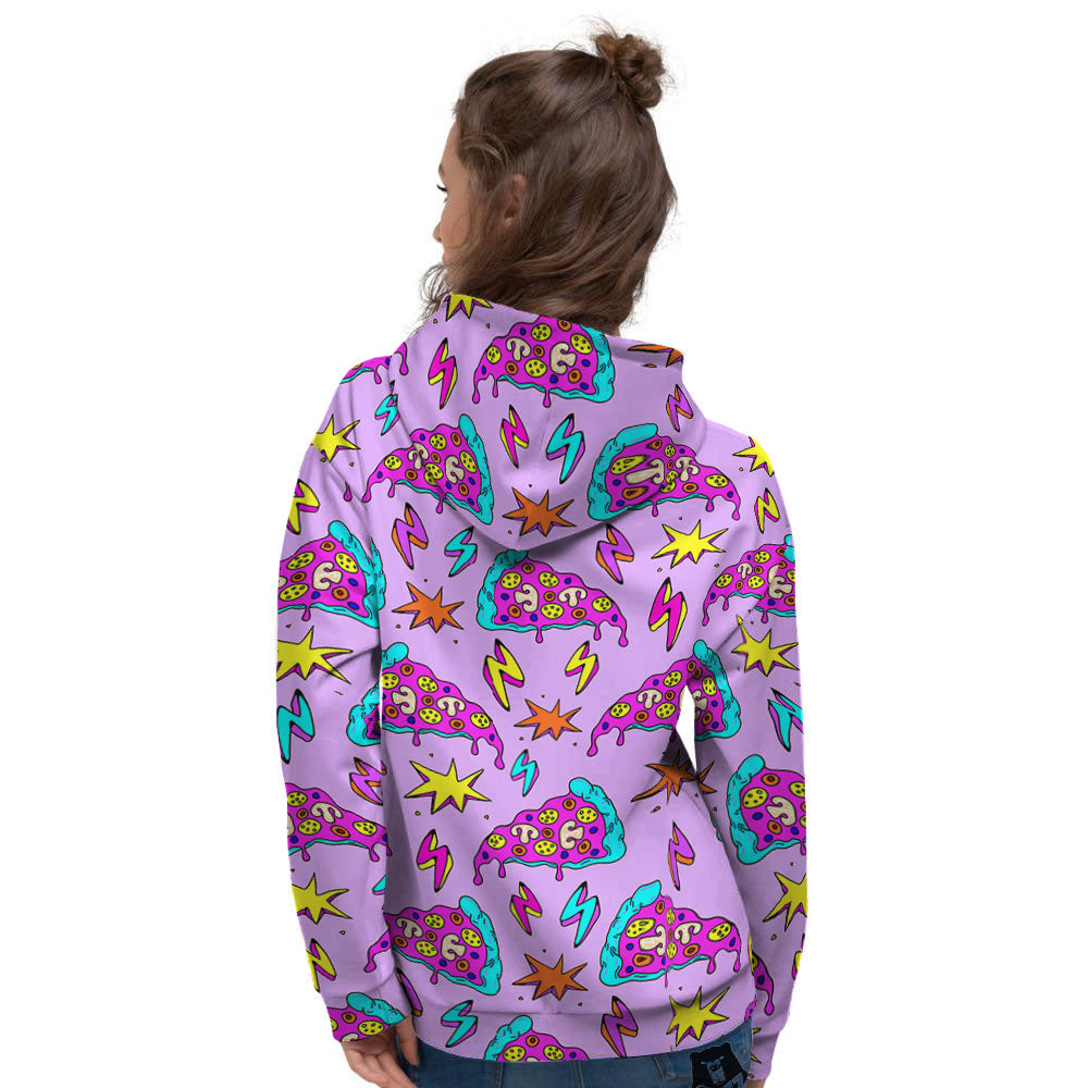 Pizza Psychedelic Print Pattern Women's Hoodie-grizzshop