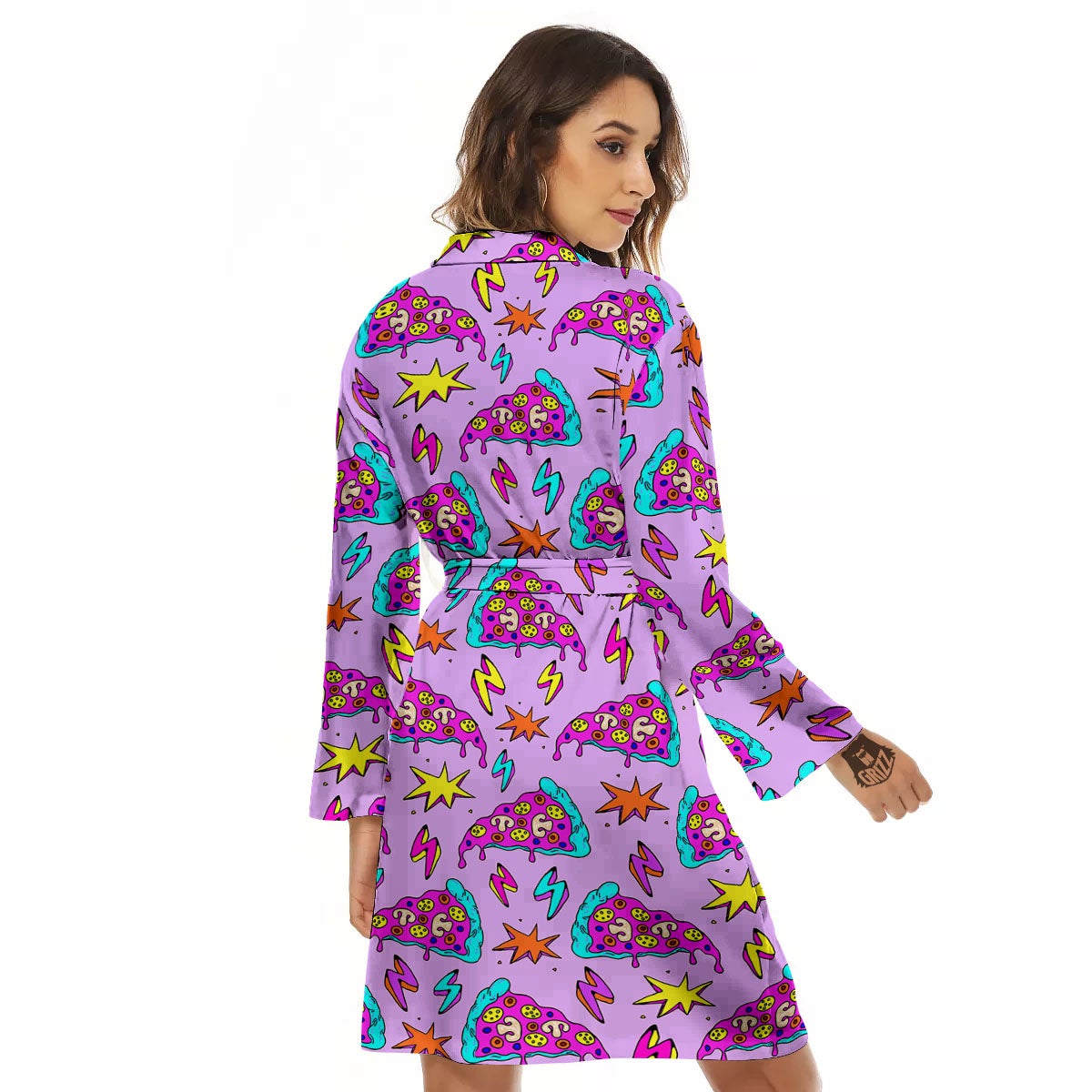 Pizza Psychedelic Print Pattern Women's Robe-grizzshop