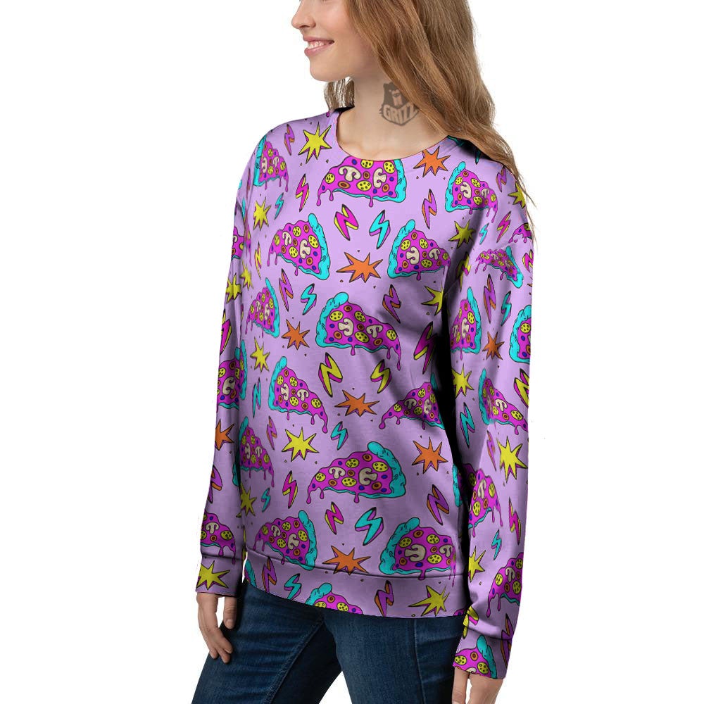 Pizza Psychedelic Print Pattern Women's Sweatshirt-grizzshop