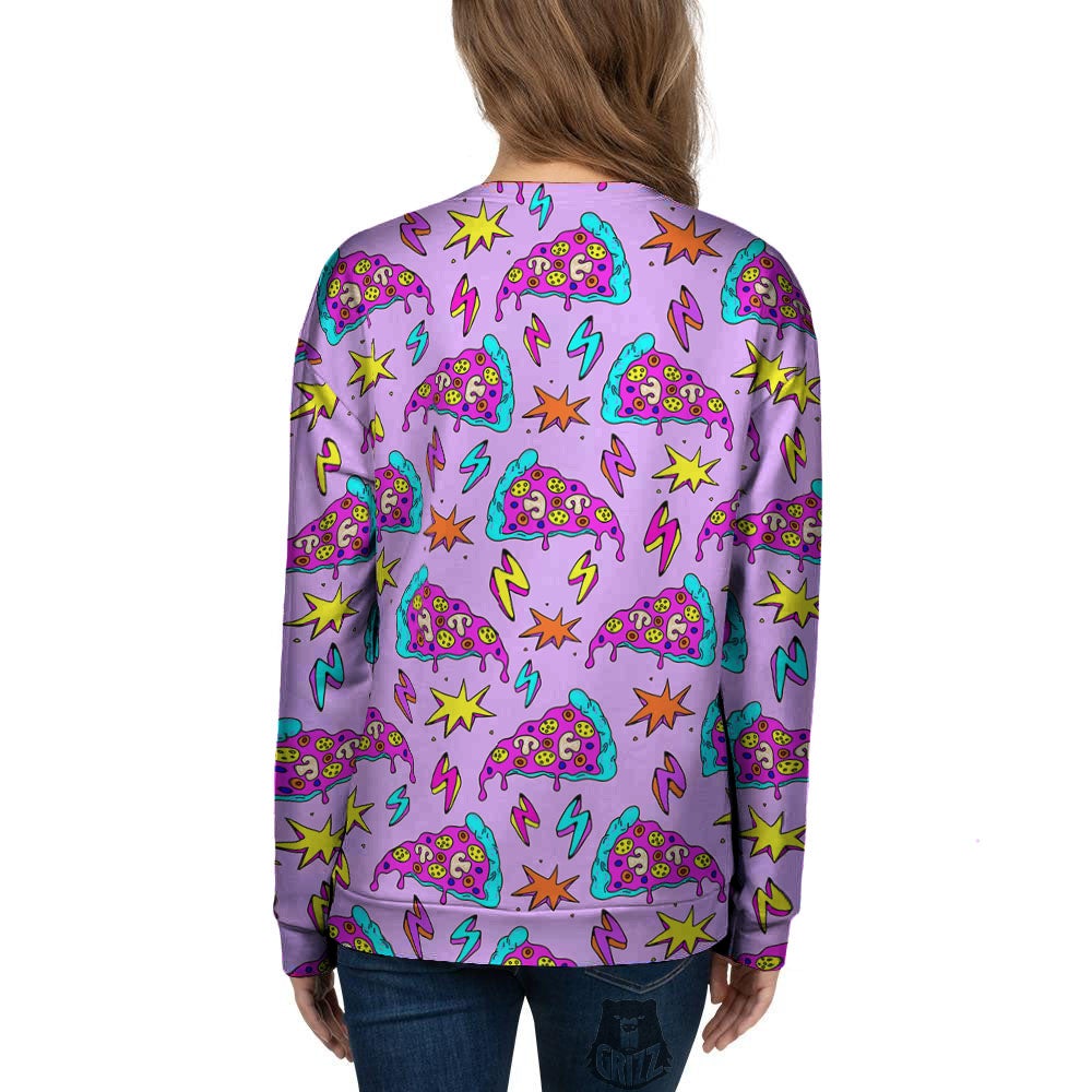 Pizza Psychedelic Print Pattern Women's Sweatshirt-grizzshop