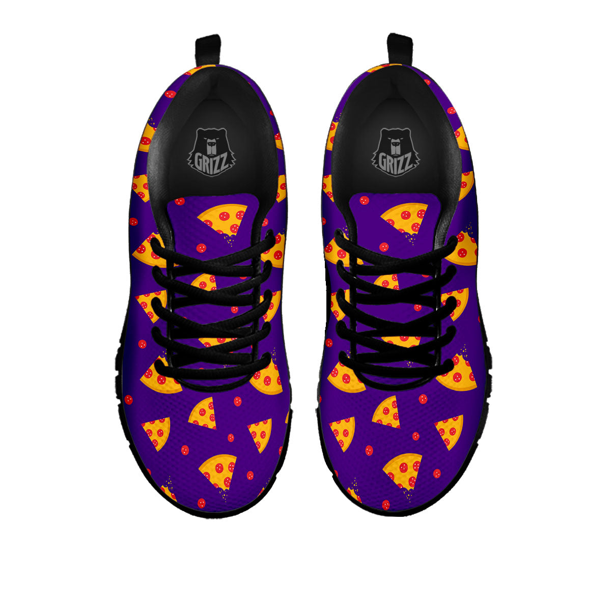 Pizza Purple Print Pattern Black Sneaker-grizzshop