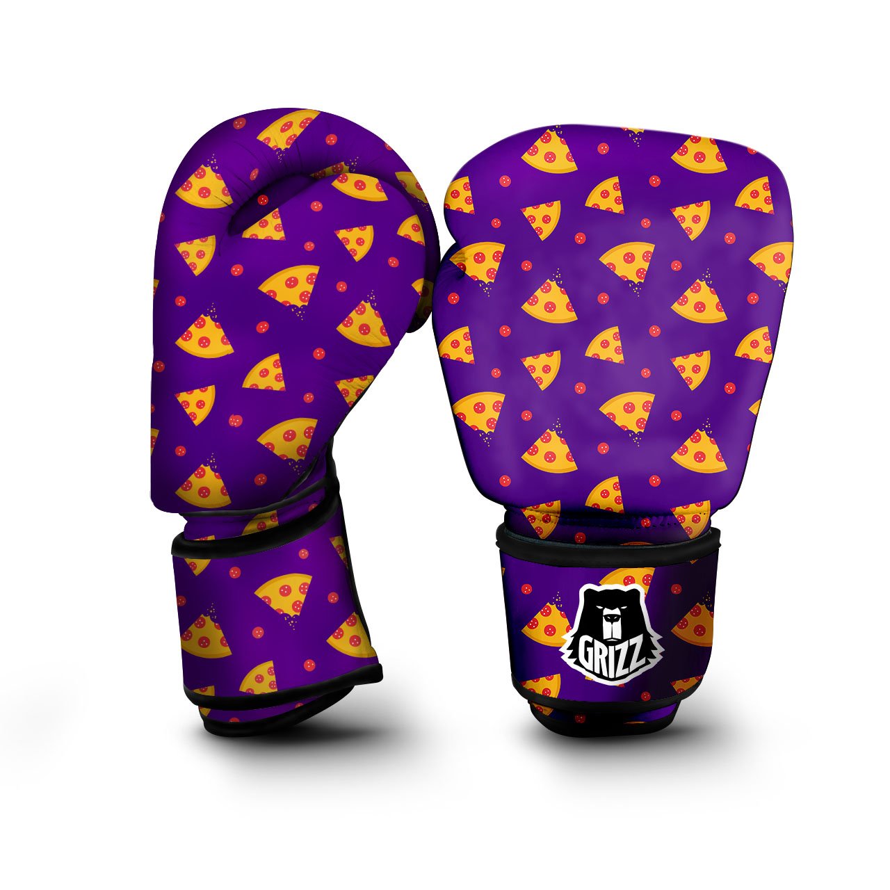 Pizza Purple Print Pattern Boxing Gloves-grizzshop