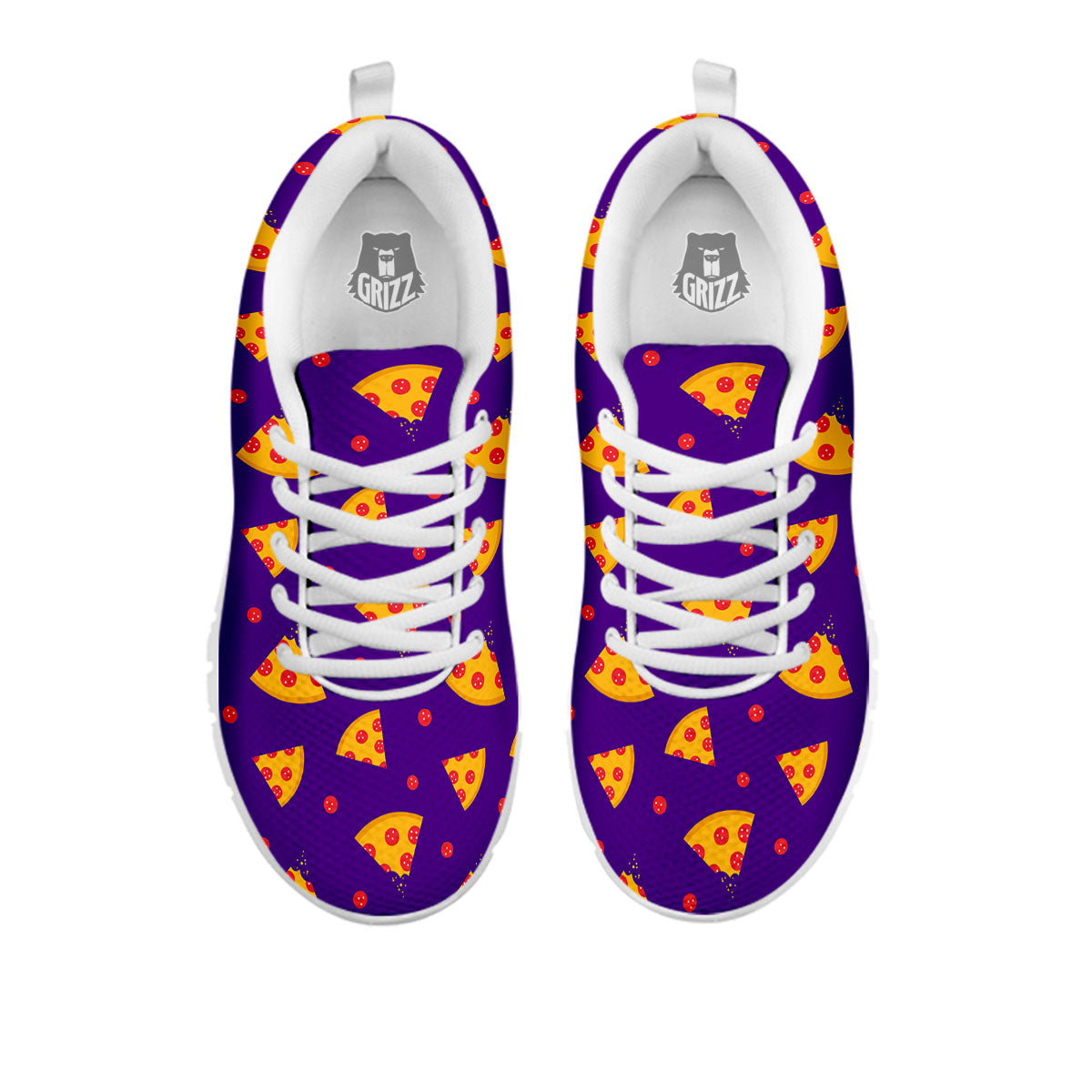 Pizza Purple Print Pattern White Sneaker-grizzshop