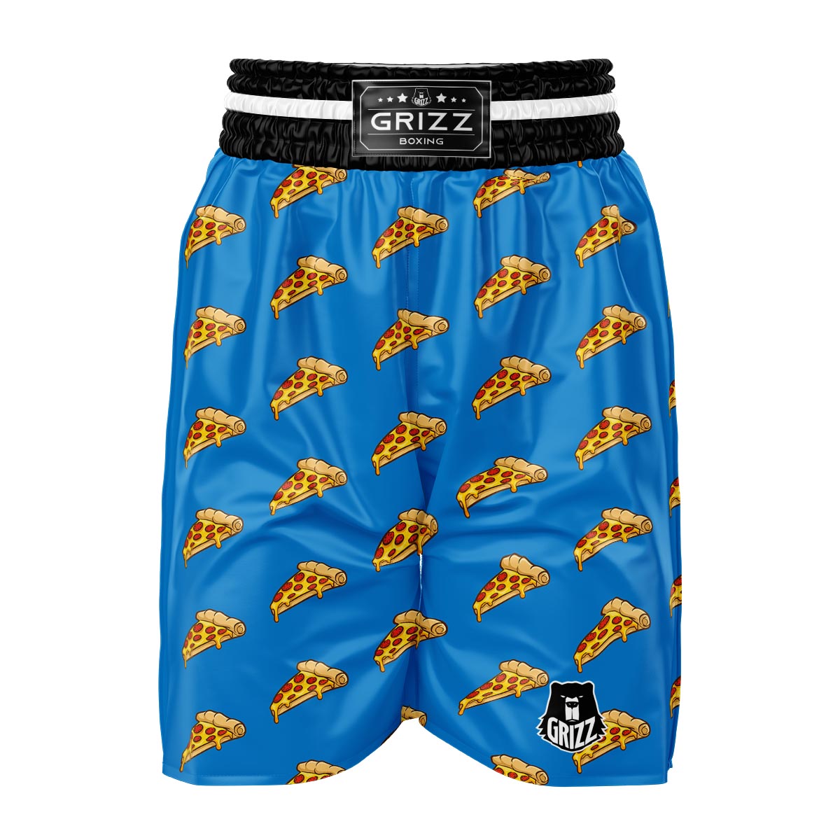 Pizza Teal Print Pattern Boxing Shorts-grizzshop