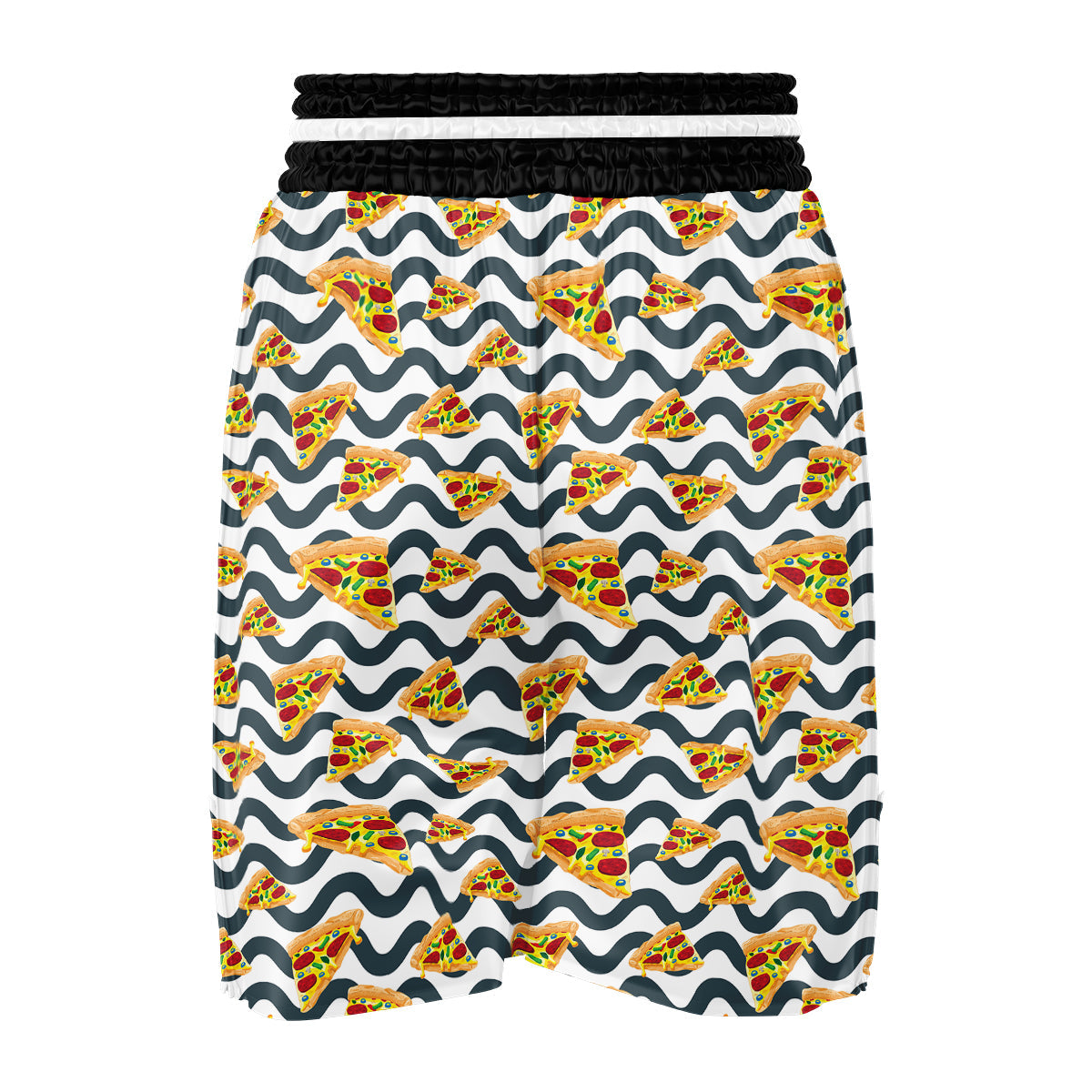 Pizza Zigzag Print Pattern Boxing Shorts-grizzshop
