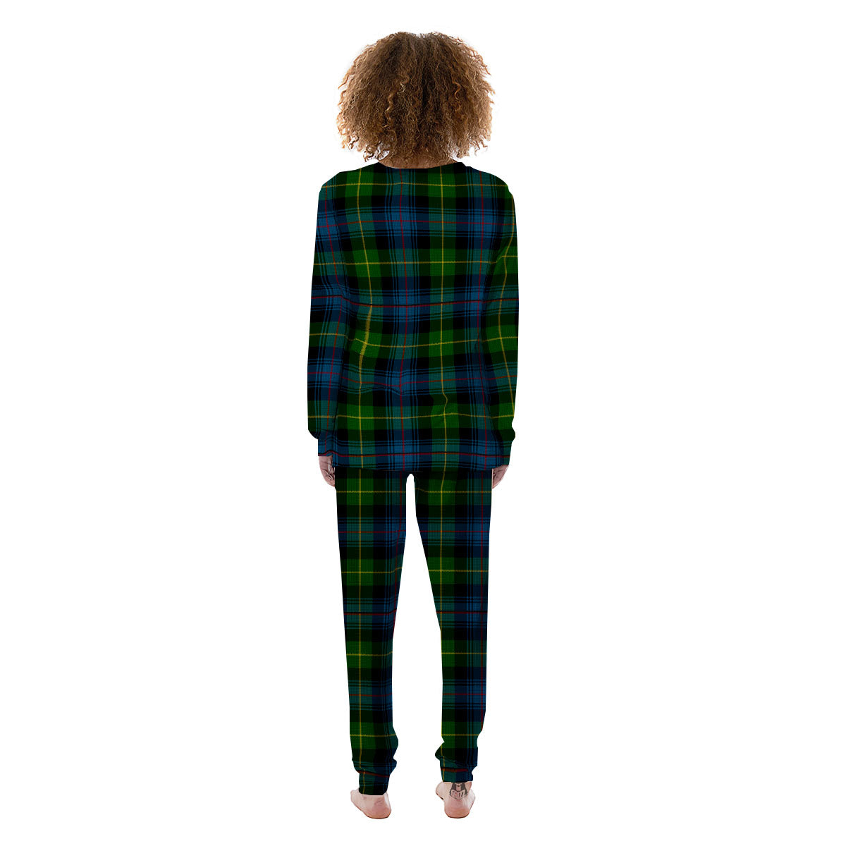 Plaid Scottish Knitted Print Women's Pajamas-grizzshop