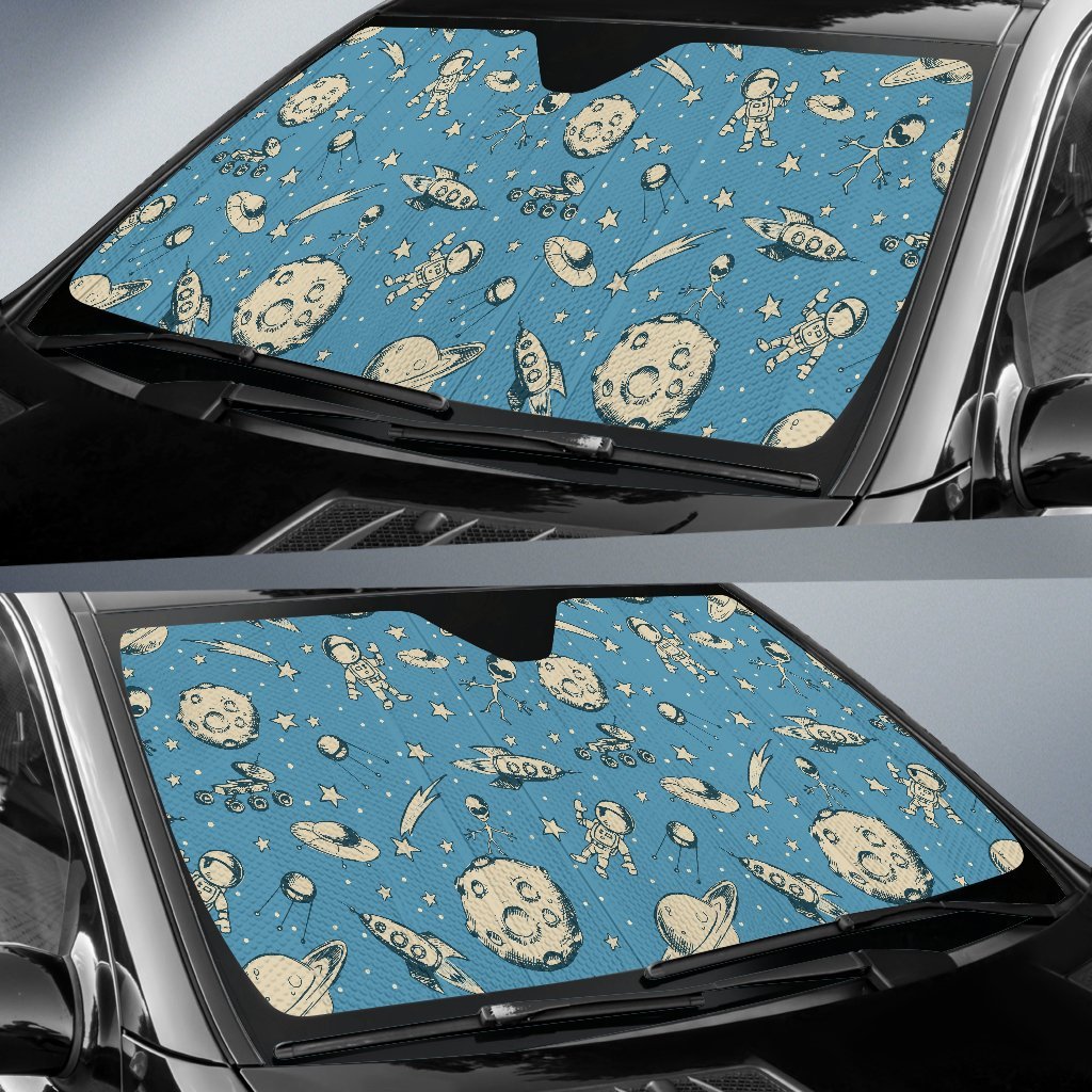 Planet Pattern Print Car Sun Shade-grizzshop