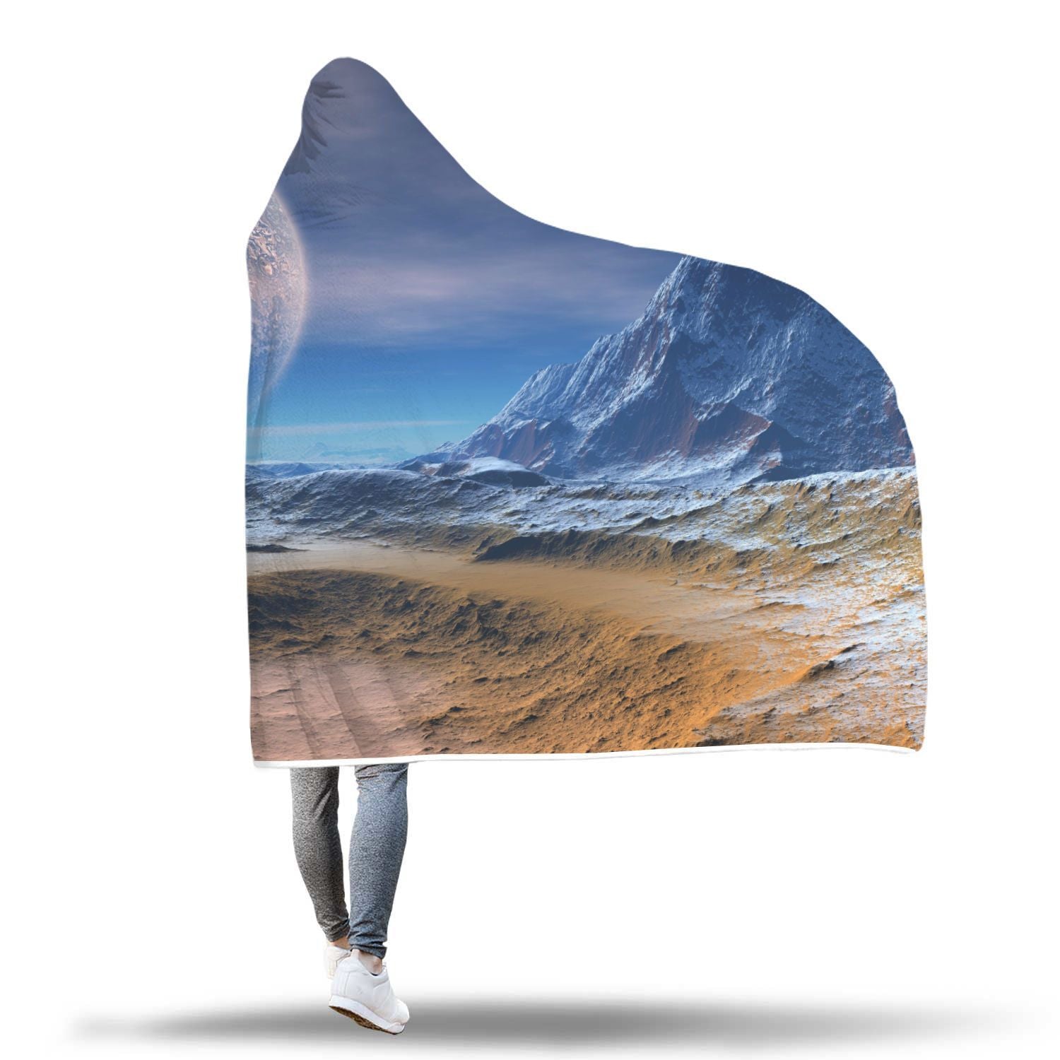 Planet Surface Galaxy Space Print Hooded Blanket-grizzshop