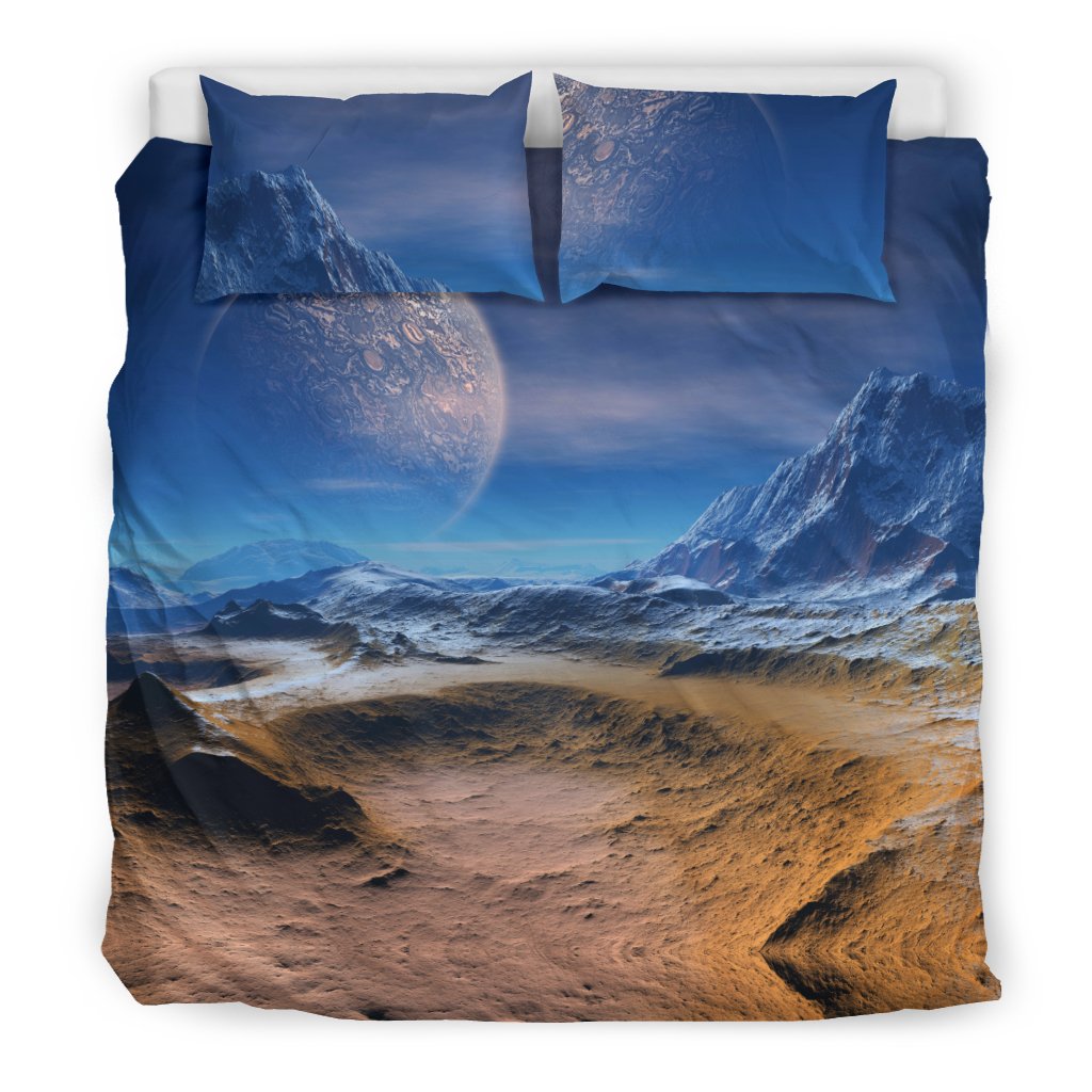 Planet Surface Galaxy Space Print Duvet Cover Bedding Set-grizzshop
