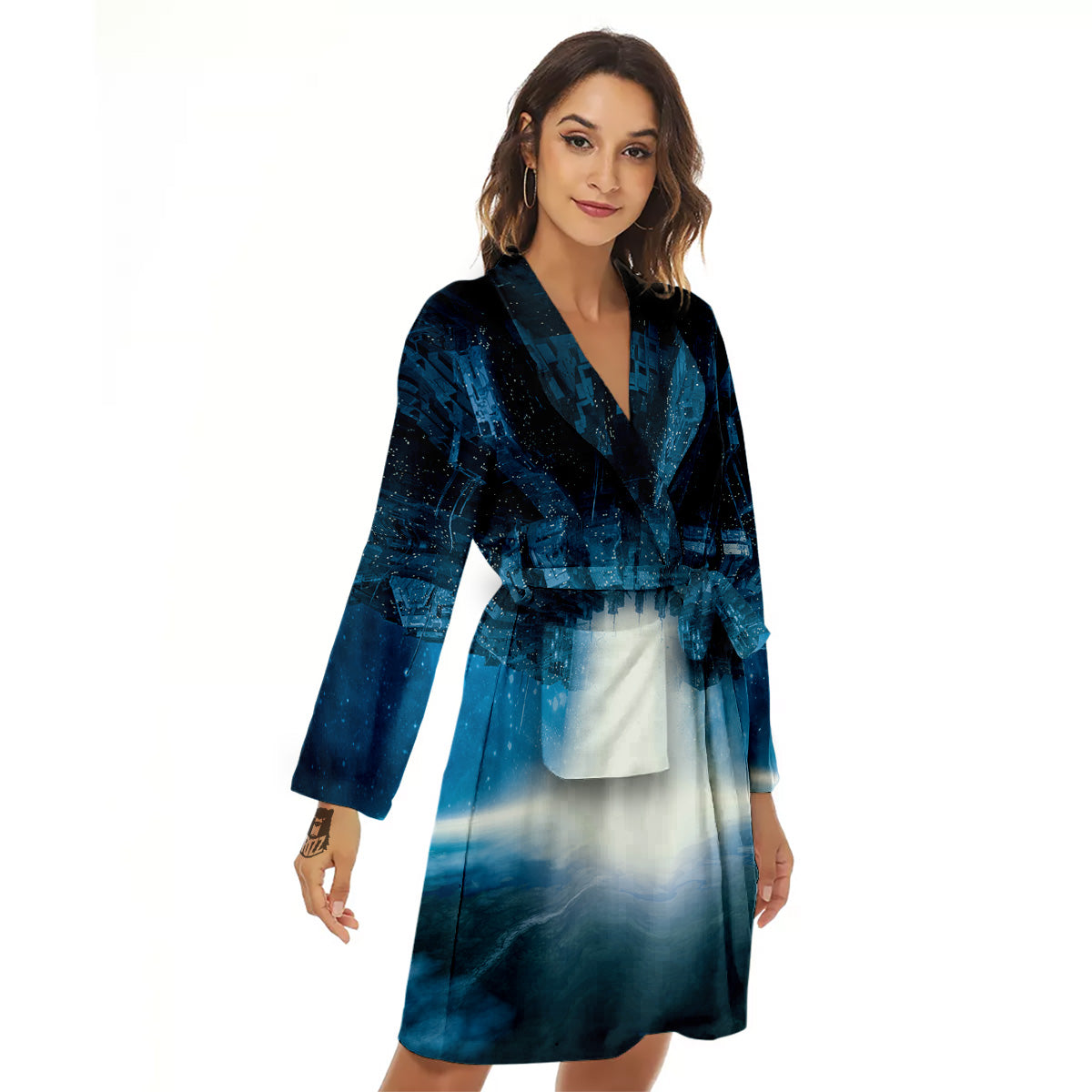 Planetary Invasion Print Women's Robe-grizzshop