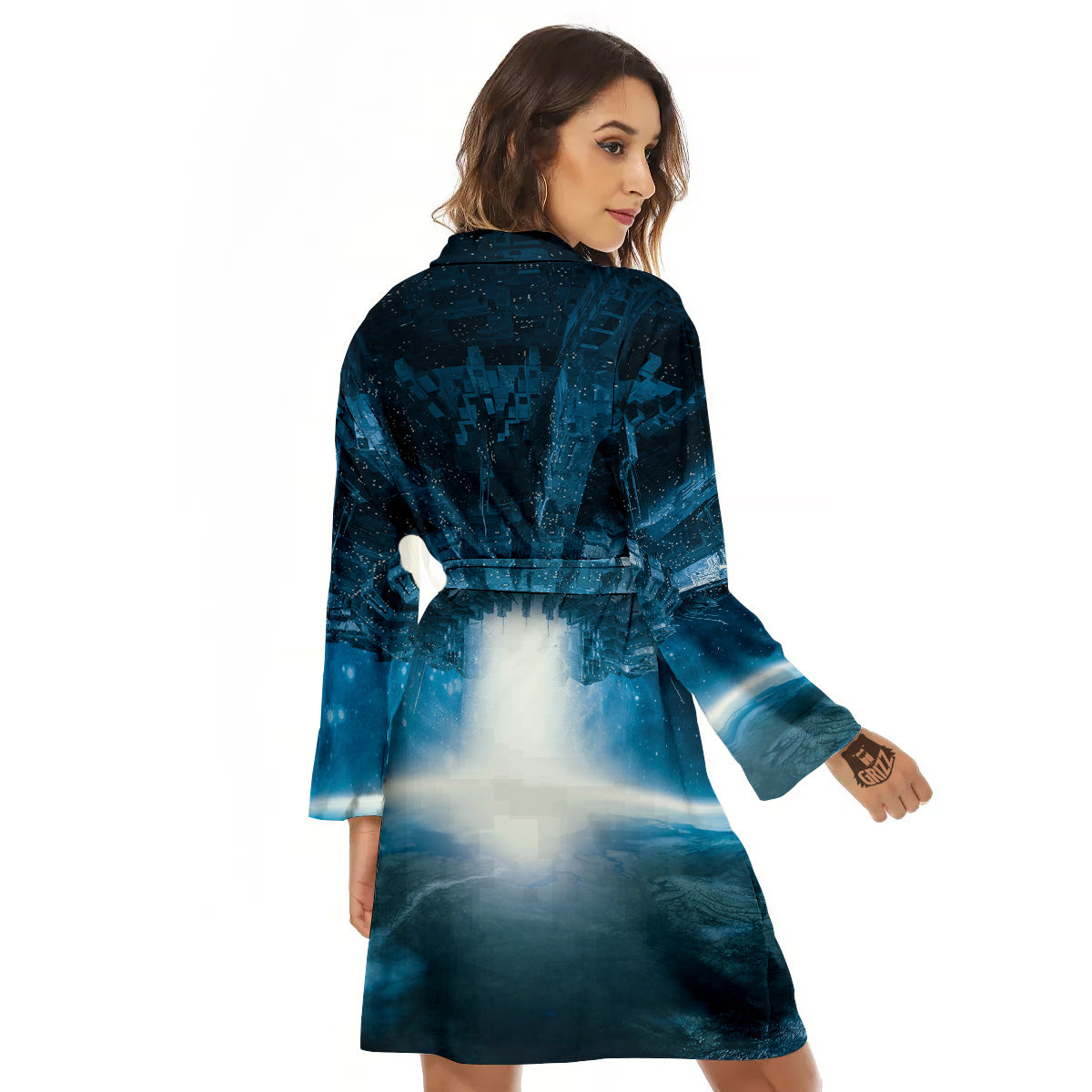 Planetary Invasion Print Women's Robe-grizzshop
