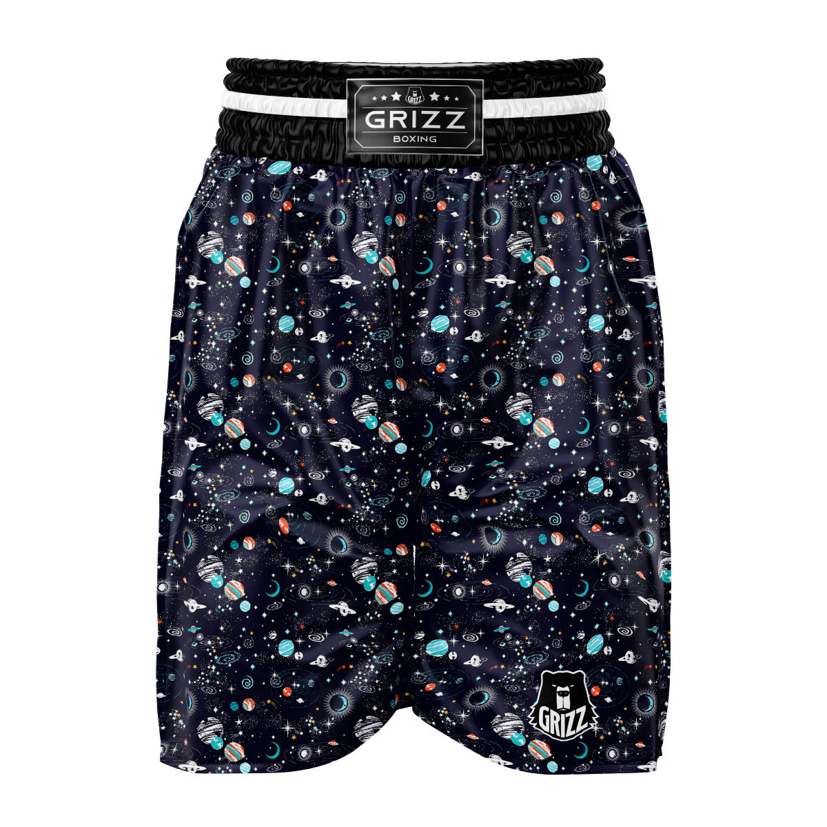 Planets And Constellations Print Pattern Boxing Shorts-grizzshop