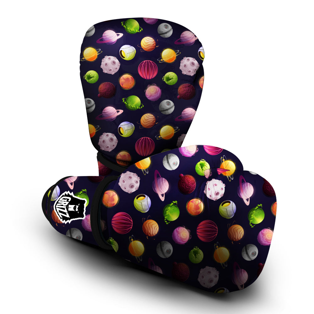 Planets And Stars Print Pattern Boxing Gloves-grizzshop