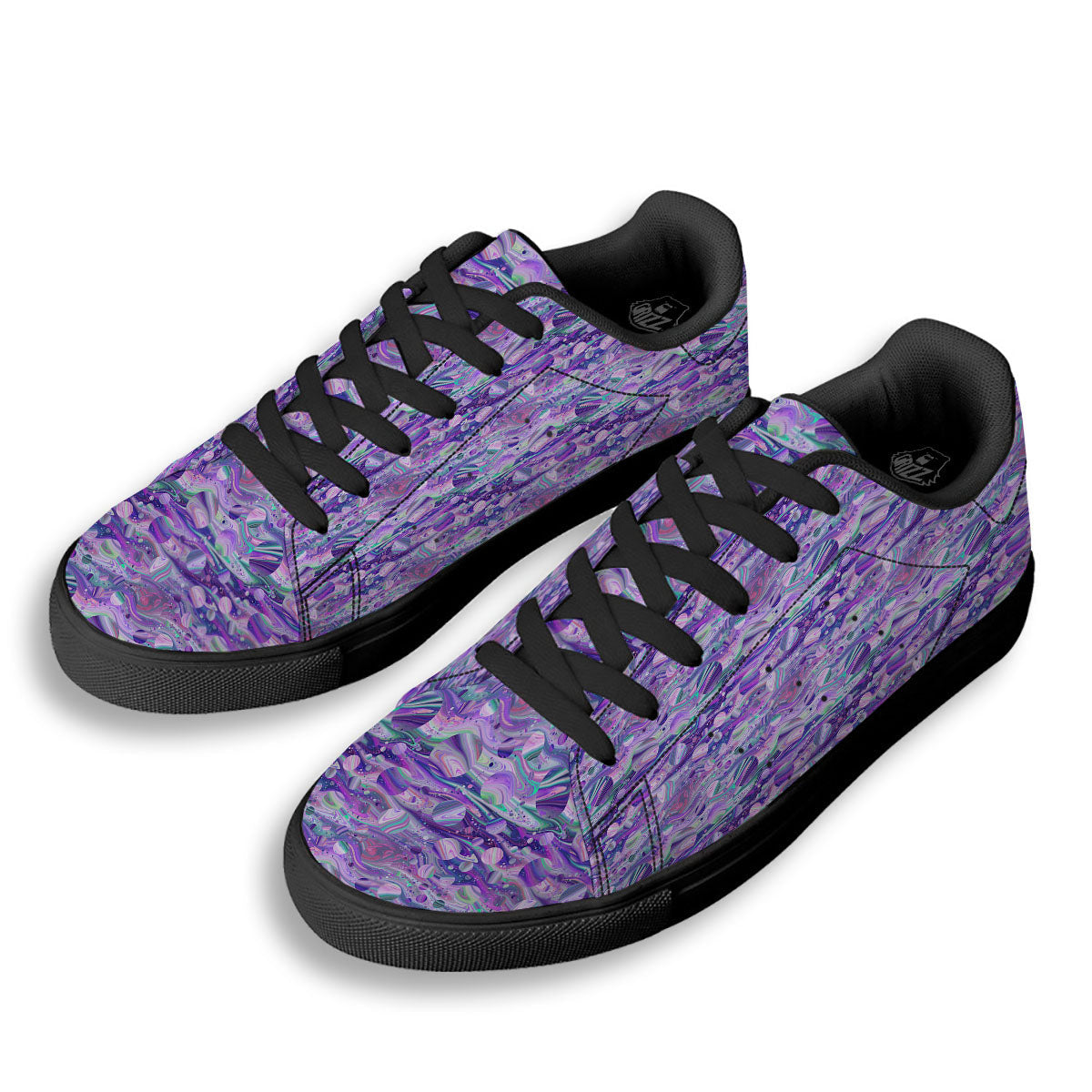 Planets Fantasy Print Pattern Black Low Top Sneakers-grizzshop