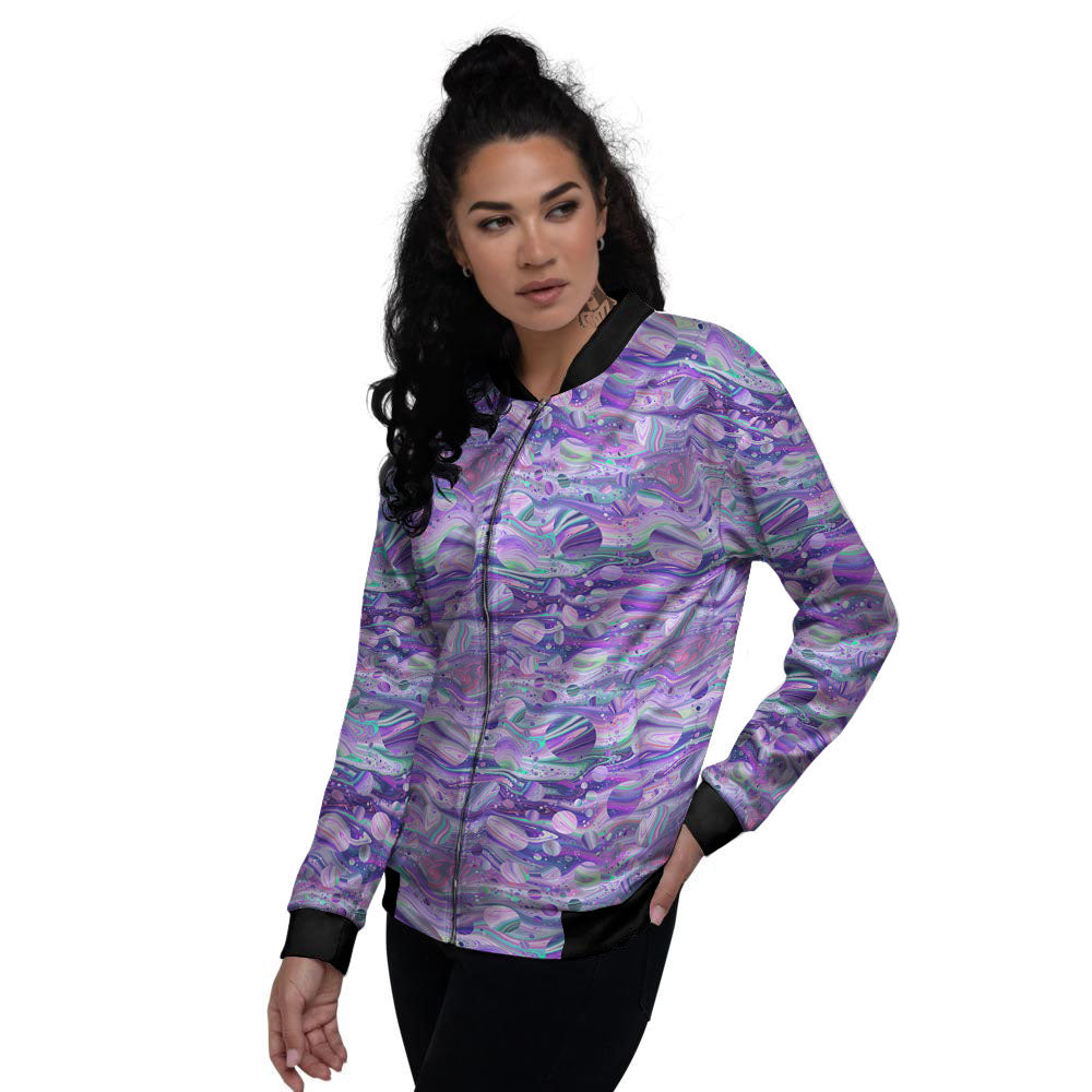Planets Fantasy Print Pattern Women's Bomber Jacket-grizzshop