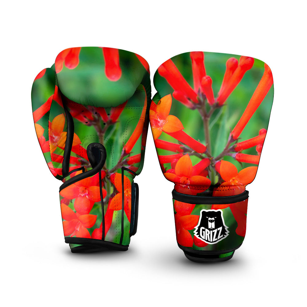 Plant Bouvardia Print Boxing Gloves-grizzshop