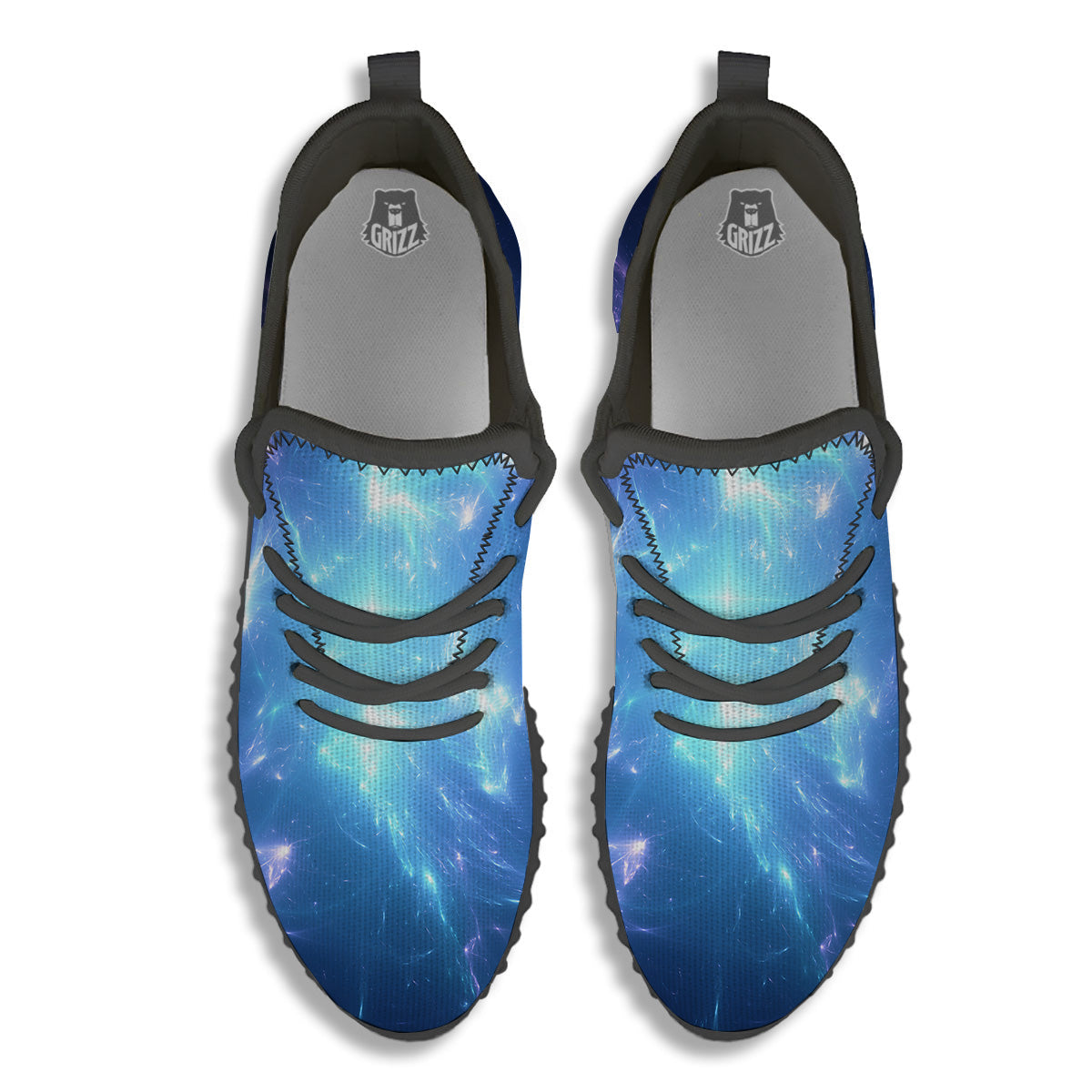 Plasma Blue Print Black Walking Shoes-grizzshop