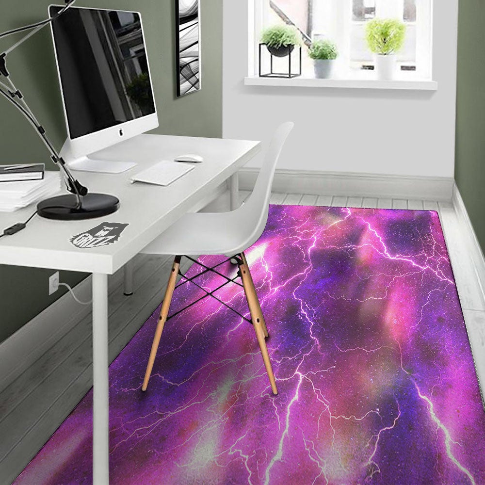 Plasma Lightning Print Floor Mat-grizzshop