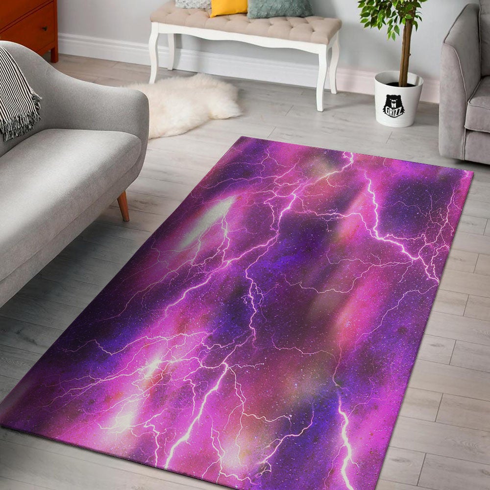 Plasma Lightning Print Floor Mat-grizzshop