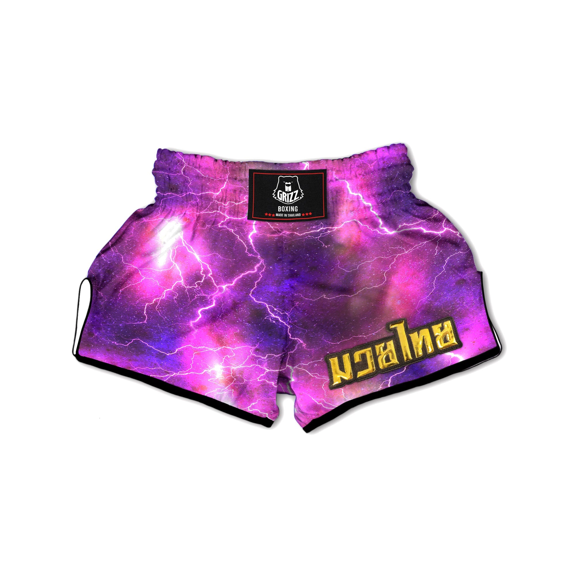 Plasma Lightning Print Muay Thai Boxing Shorts-grizzshop
