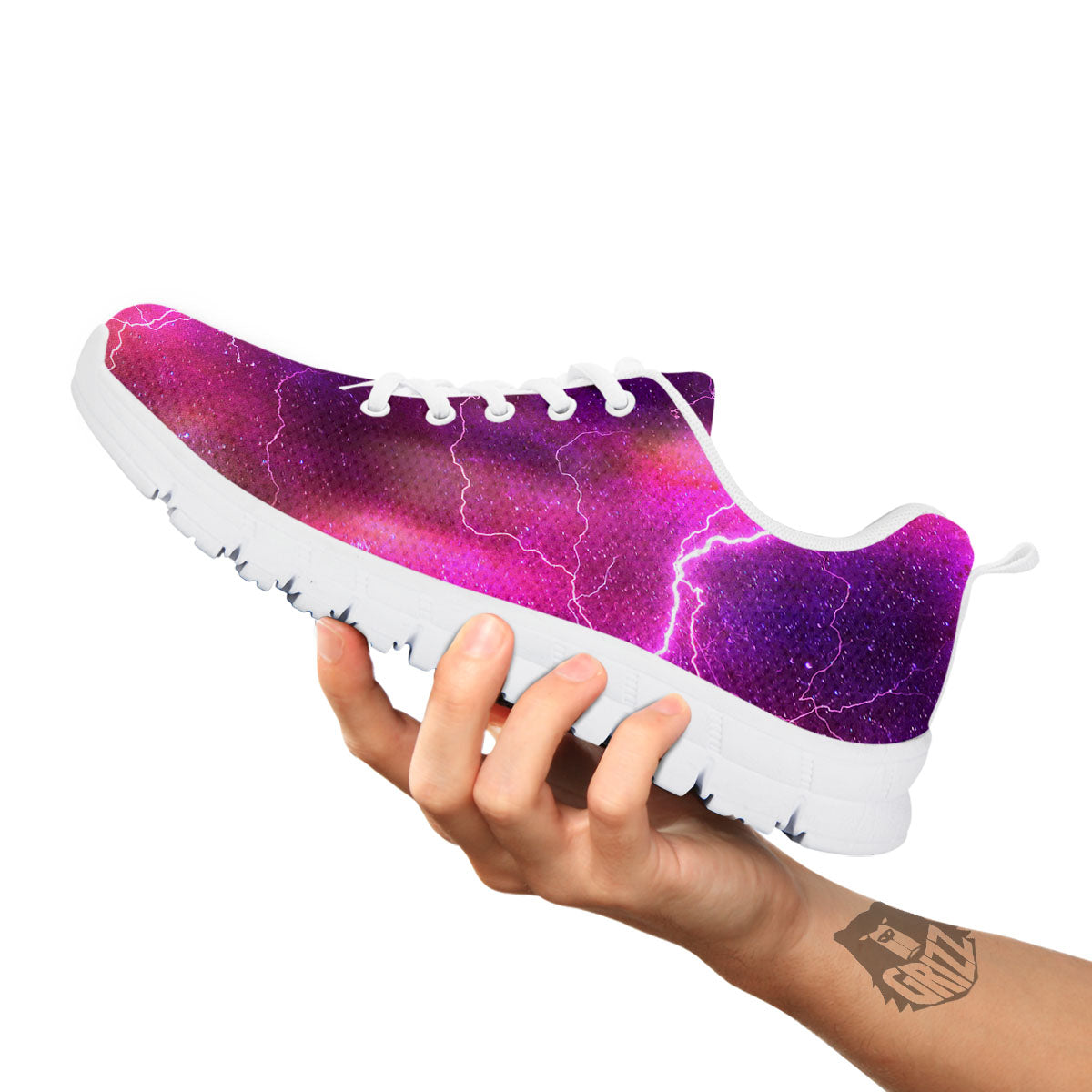 Plasma Lightning Print White Sneaker-grizzshop