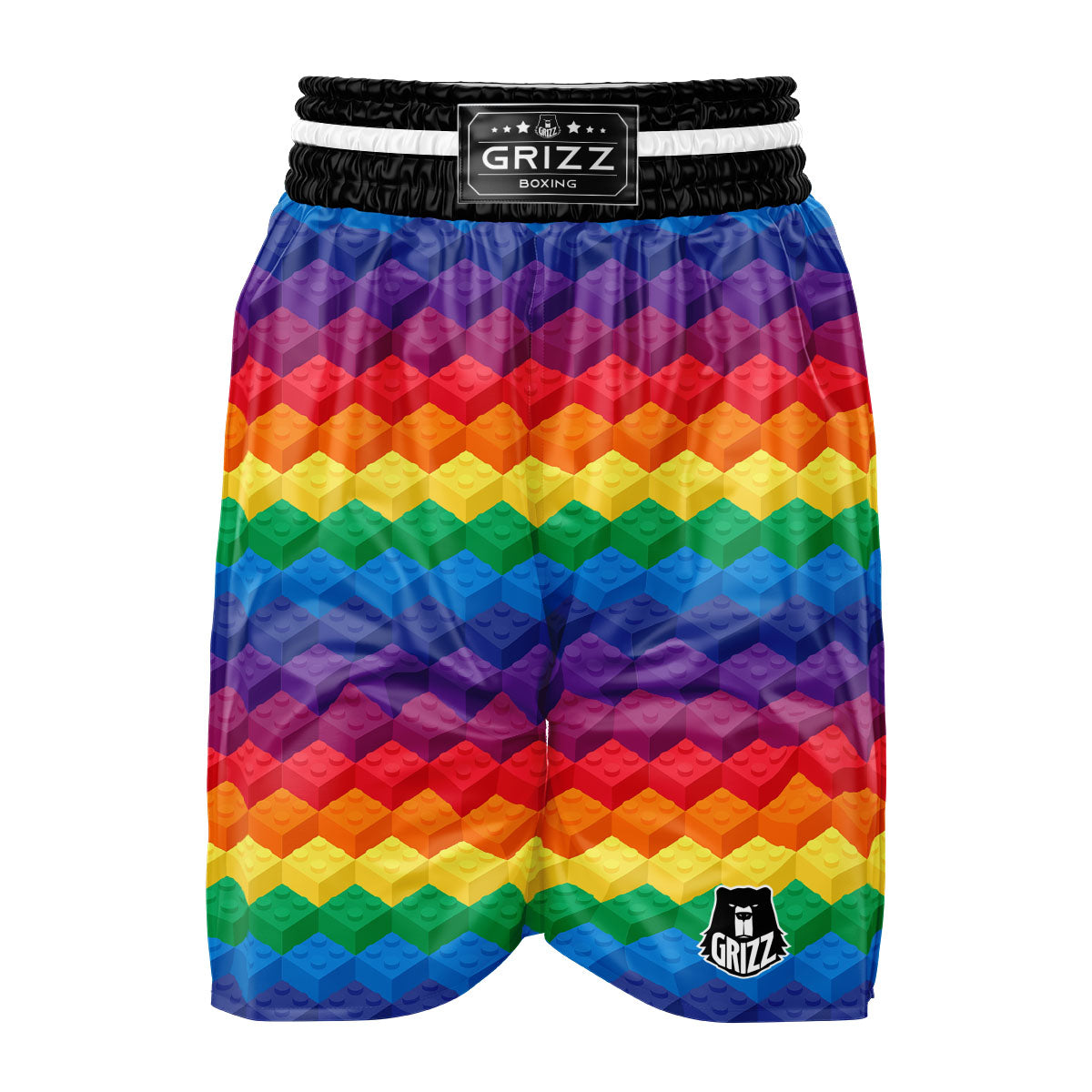 Plastic Blocks Building Print Pattern Boxing Shorts-grizzshop