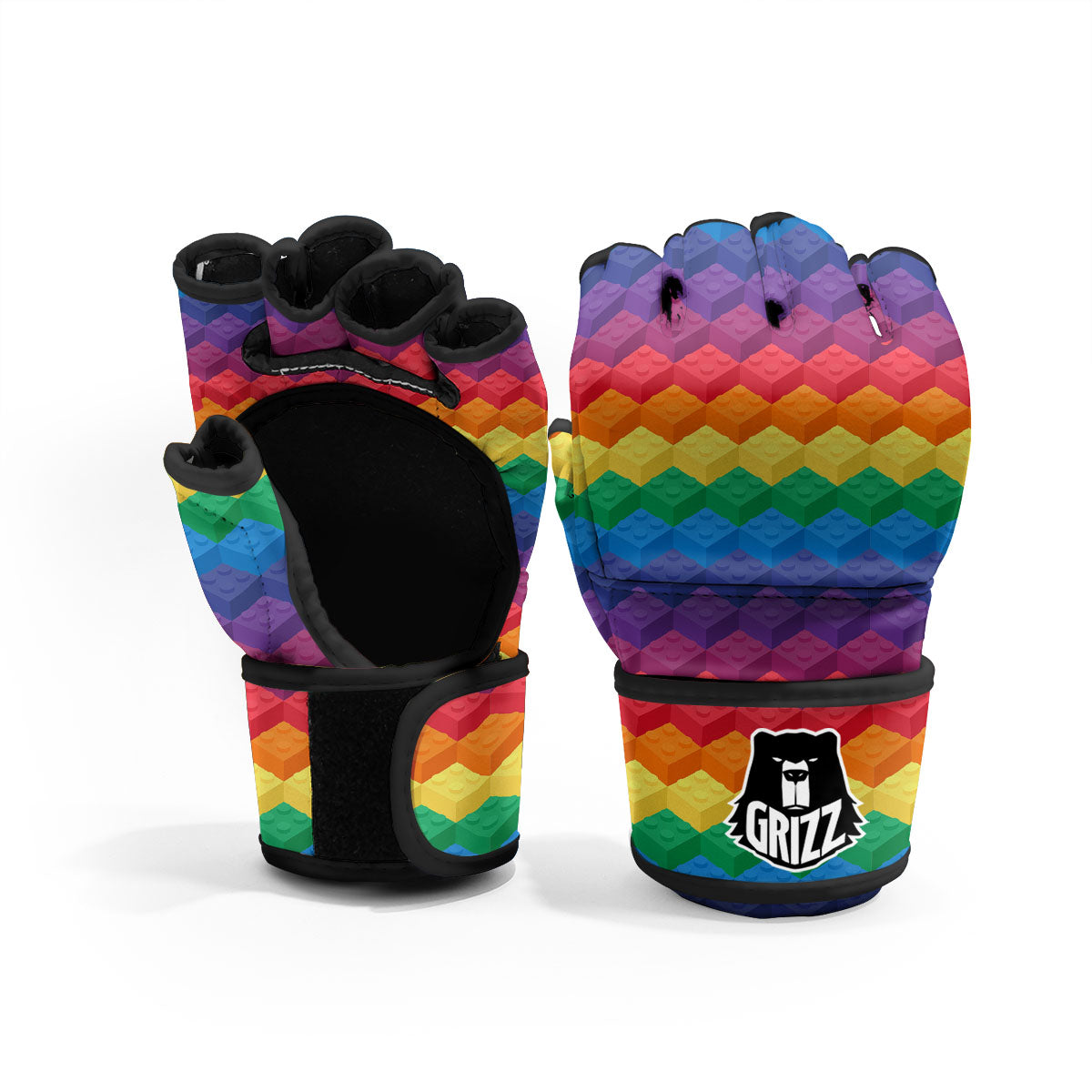 Plastic Blocks Building Print Pattern MMA Gloves-grizzshop