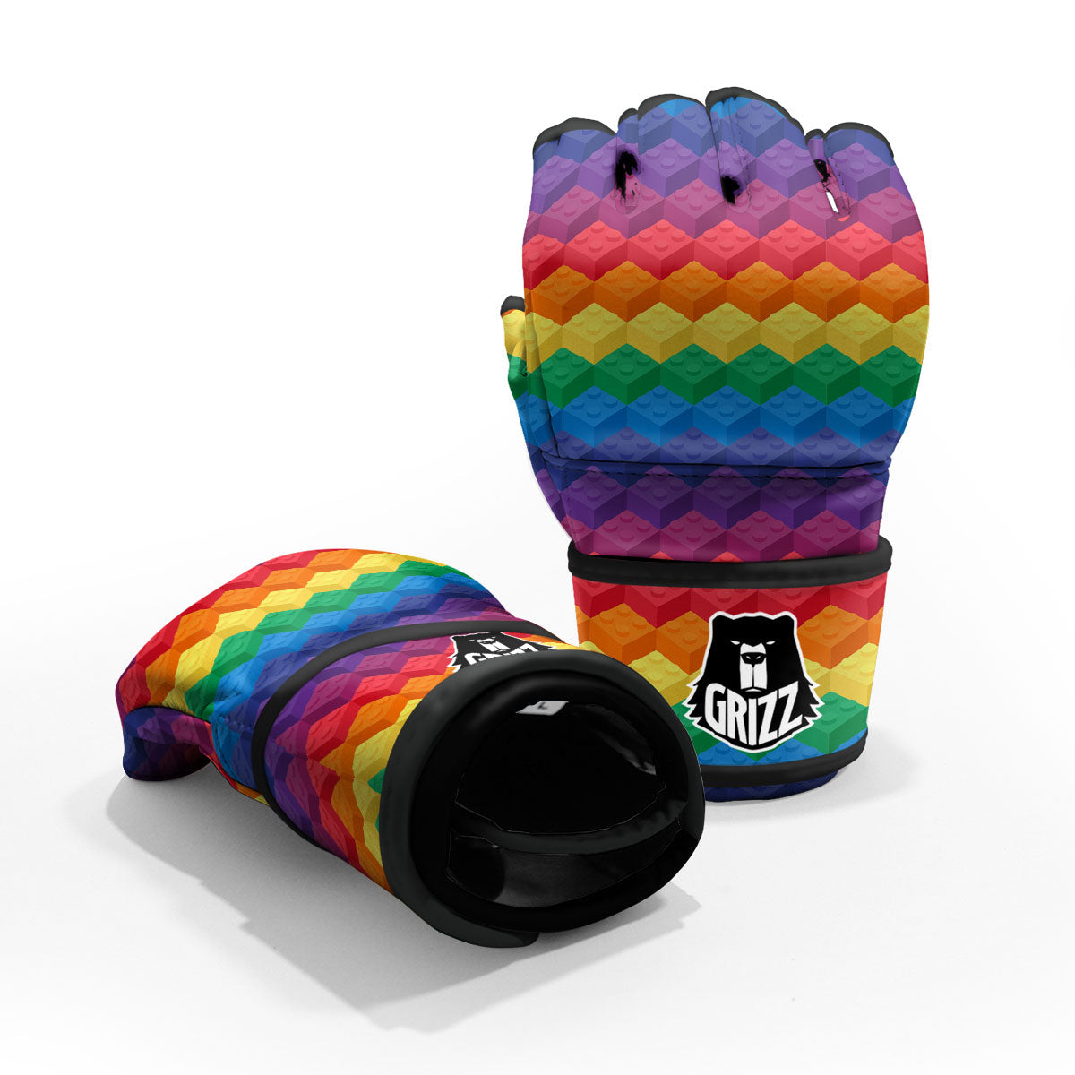 Plastic Blocks Building Print Pattern MMA Gloves-grizzshop