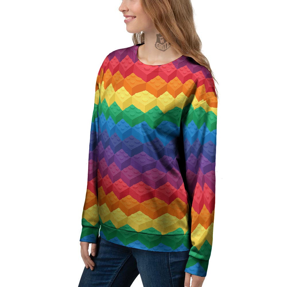 Plastic Blocks Building Print Pattern Women's Sweatshirt-grizzshop