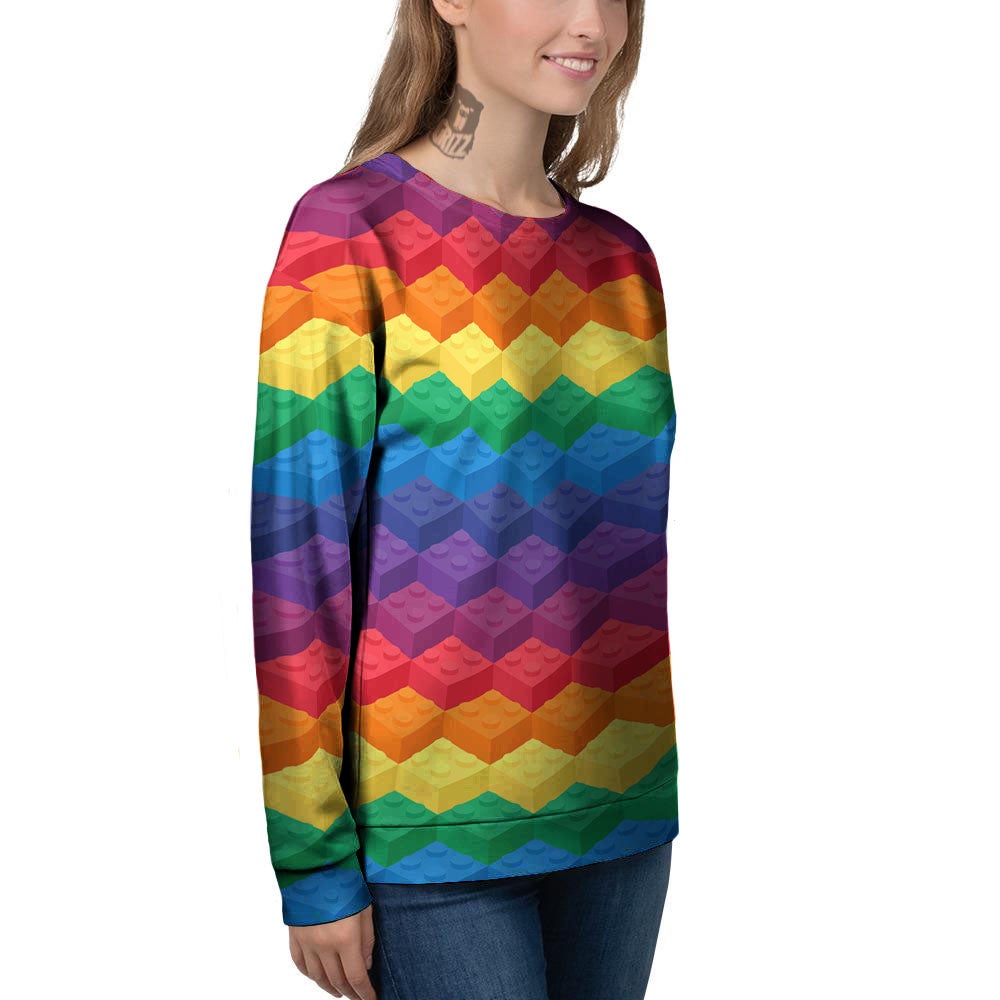 Plastic Blocks Building Print Pattern Women's Sweatshirt-grizzshop