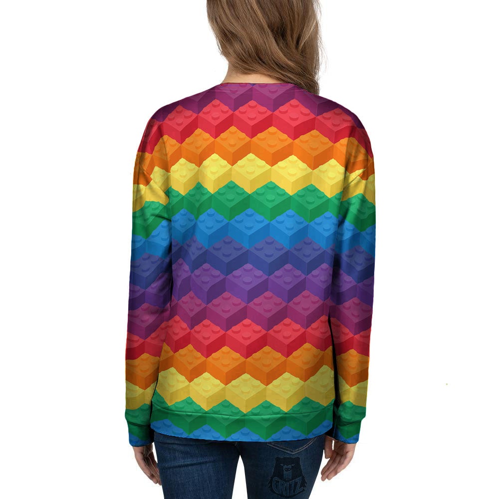 Plastic Blocks Building Print Pattern Women's Sweatshirt-grizzshop