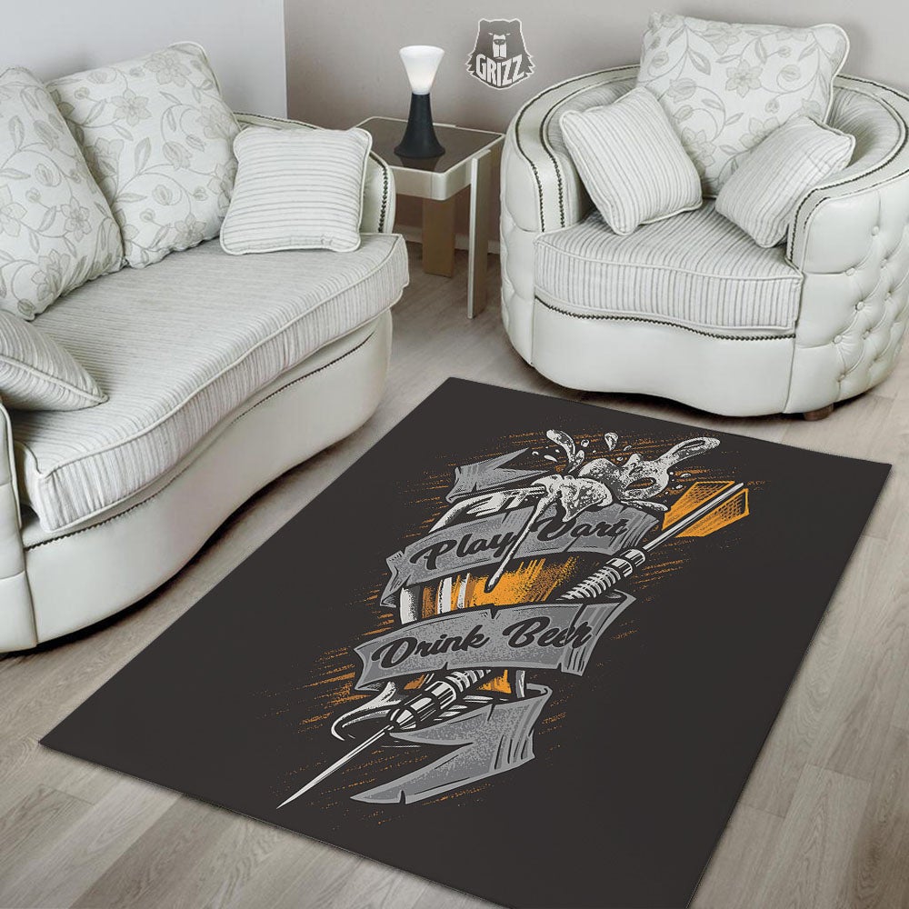 Play Dart Drink Beer Print Floor Mat-grizzshop