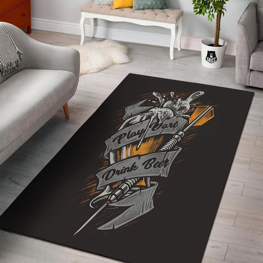 Play Dart Drink Beer Print Floor Mat-grizzshop