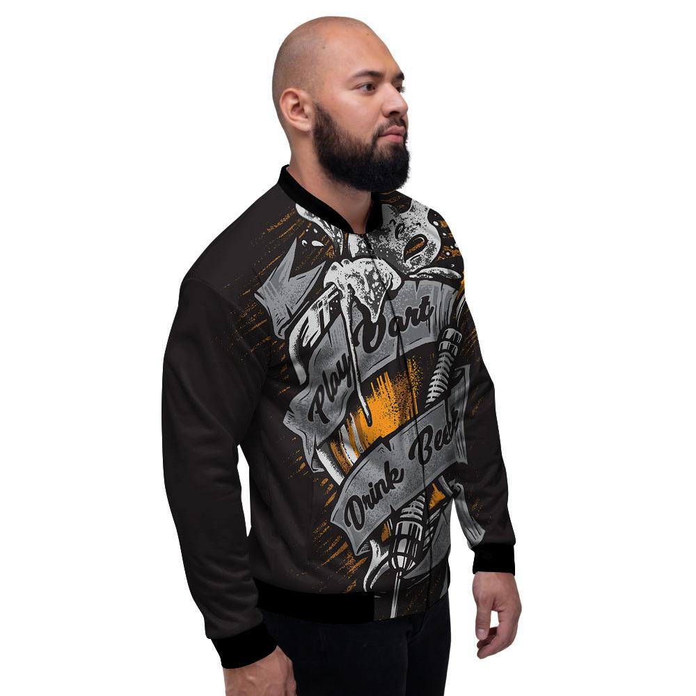 Play Dart Drink Beer Print Men's Bomber Jacket-grizzshop