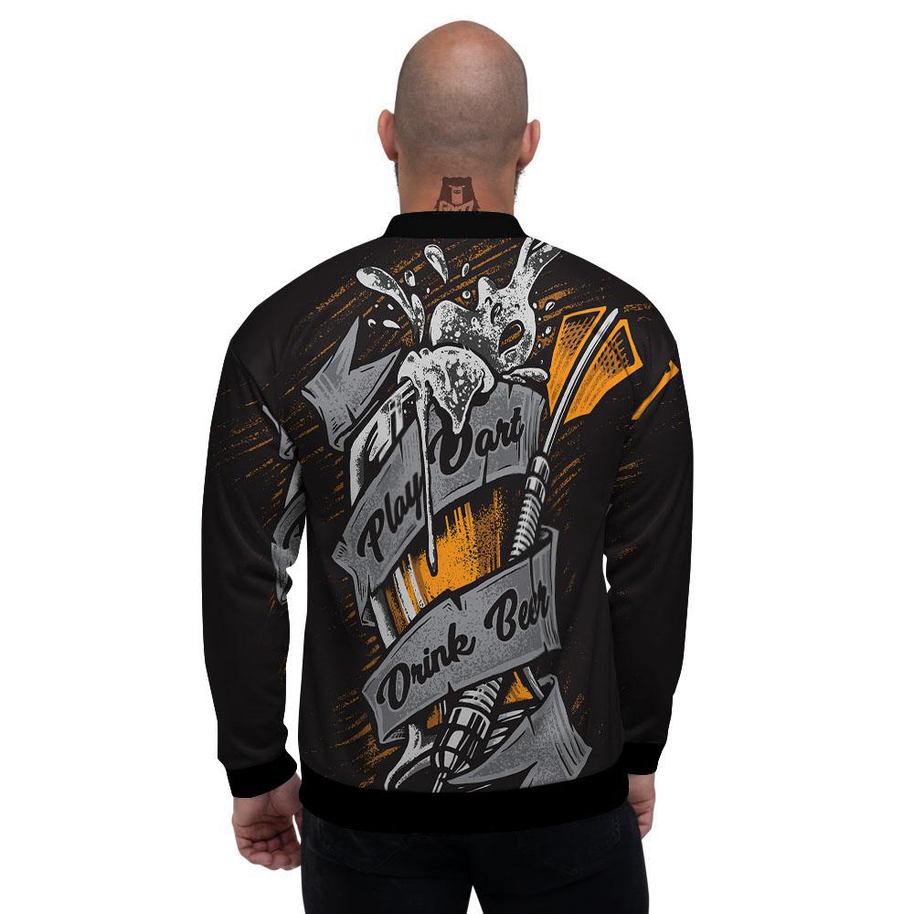 Play Dart Drink Beer Print Men's Bomber Jacket-grizzshop